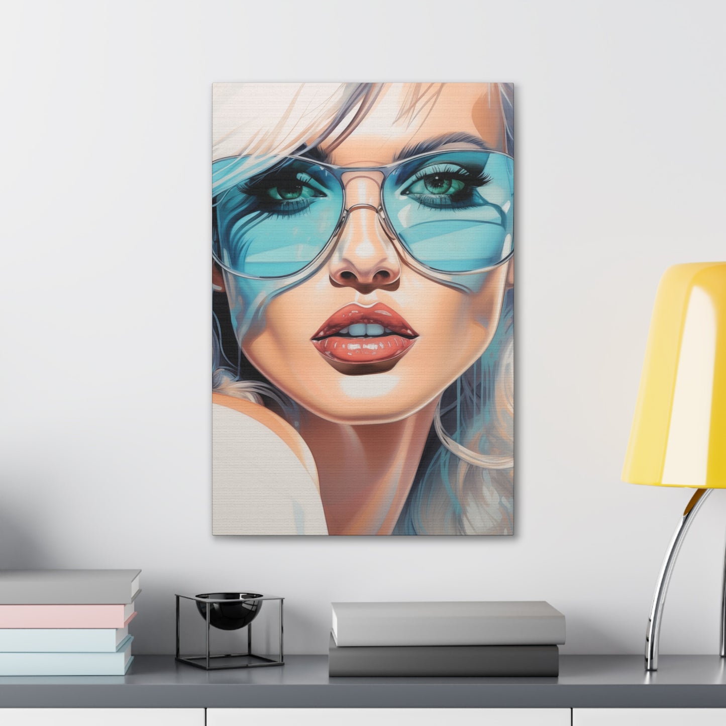 Canvas Gallery Wrapped High-Fashion Wall Art, Stylish Decor, Retro Femme Doll Pop Art – Nova