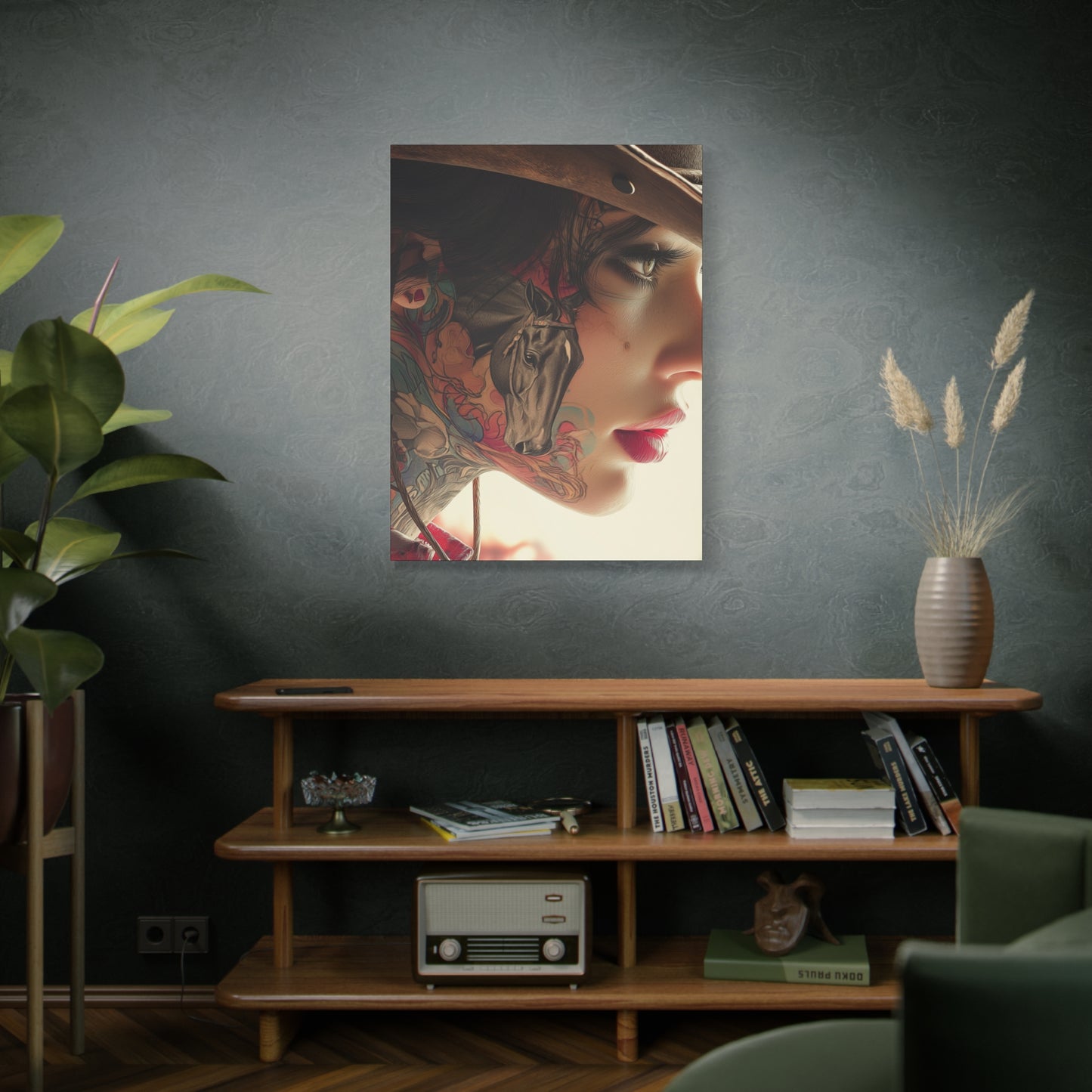 Gallery Wrapped Canvas, Wranglers and Wreckage Art Canvas, Erotic Pinup Art Canvas – Juniper