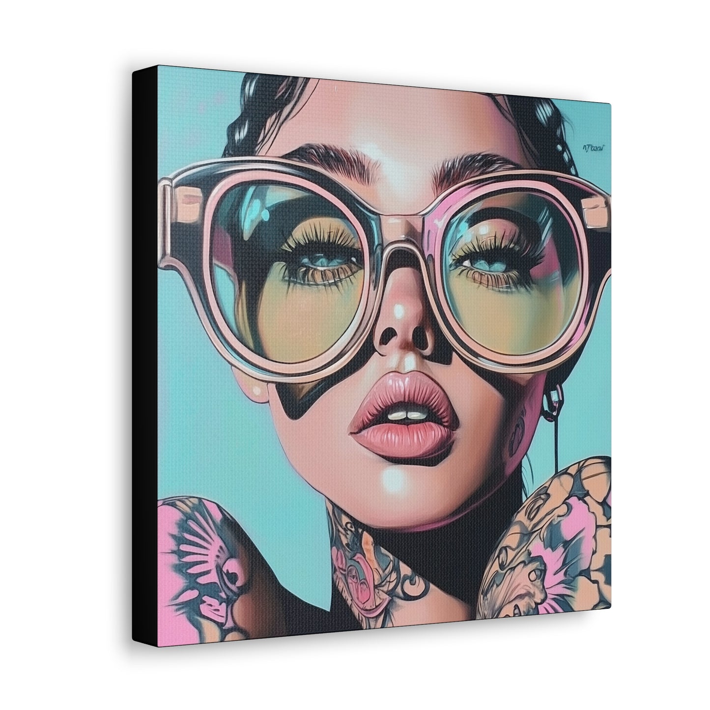 Canvas Gallery Wrap, Ladies in Lenses Wall Art, Abstract Femme Girl Art - Kiki