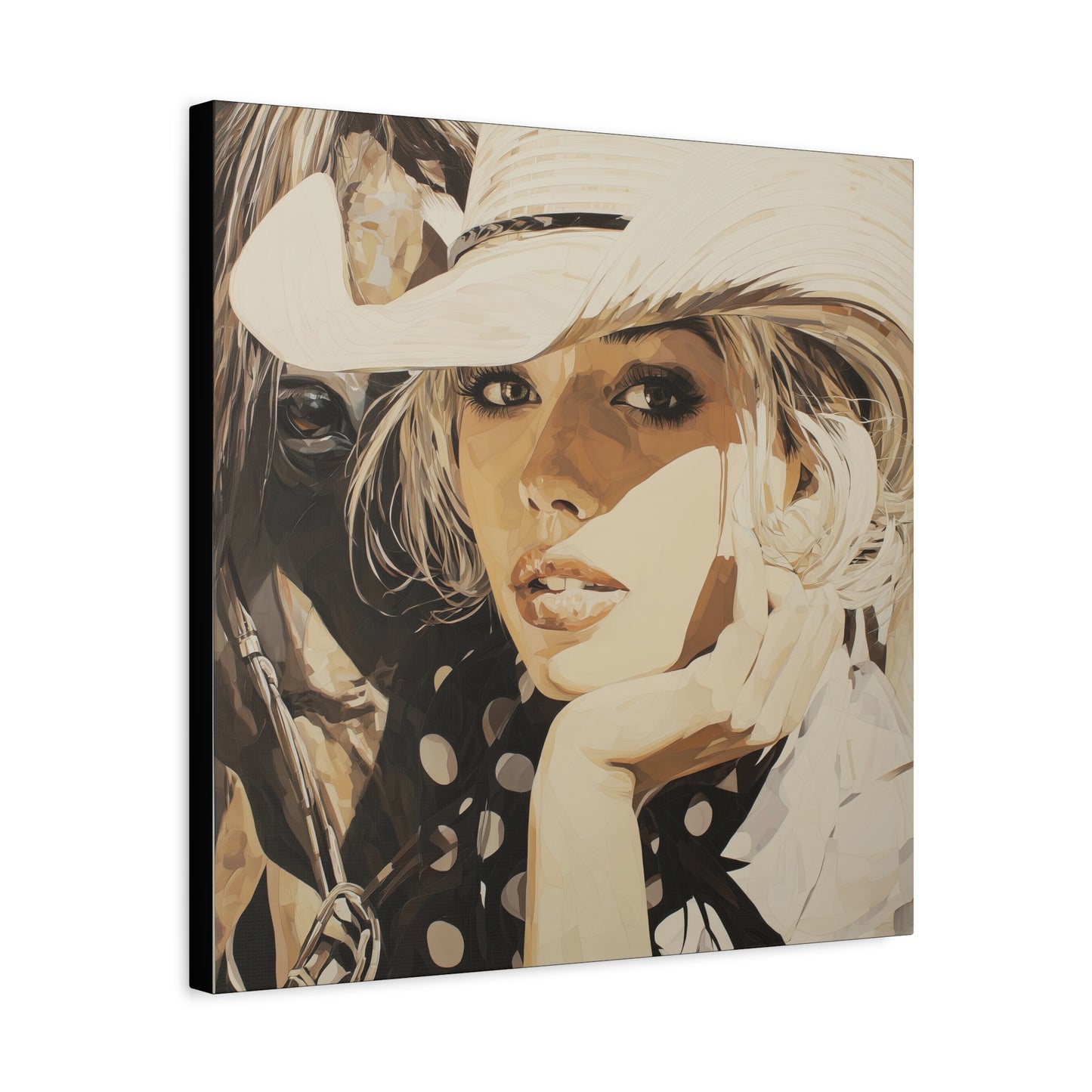 Gallery Wrapped Canvas, Wranglers and Wreckage Art Canvas, Erotic Pinup Art Canvas – Hattie