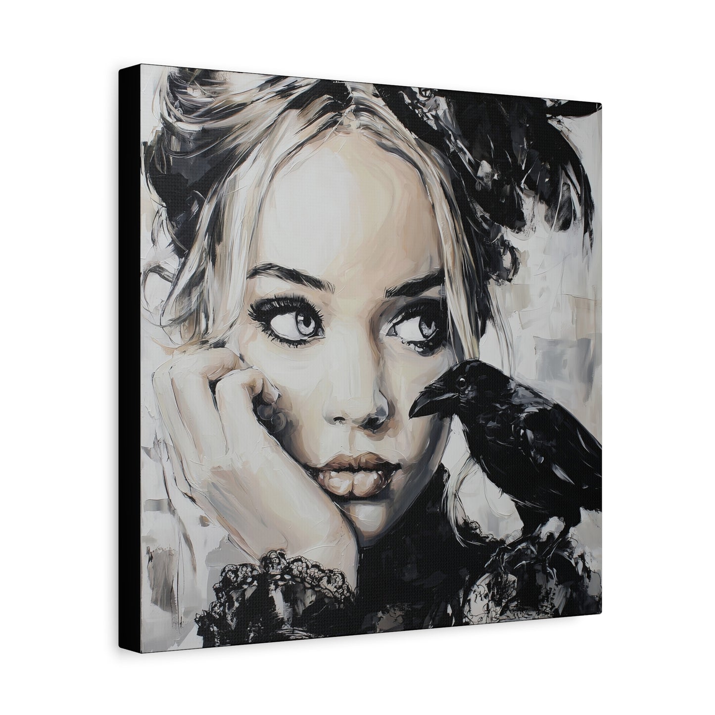 Gallery Wrapped Canvas, Myth and Bones Gothic Art Canvas, Dark Muse Canvas - Nicolette