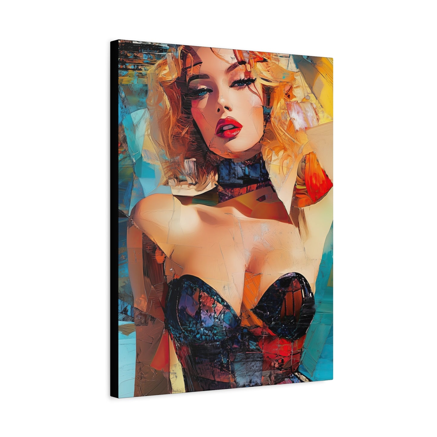 Gallery Wrapped Canvas, Guilt and Grit Adult Art Canvas, Erotic Pinup Art Canvas – Dahlia