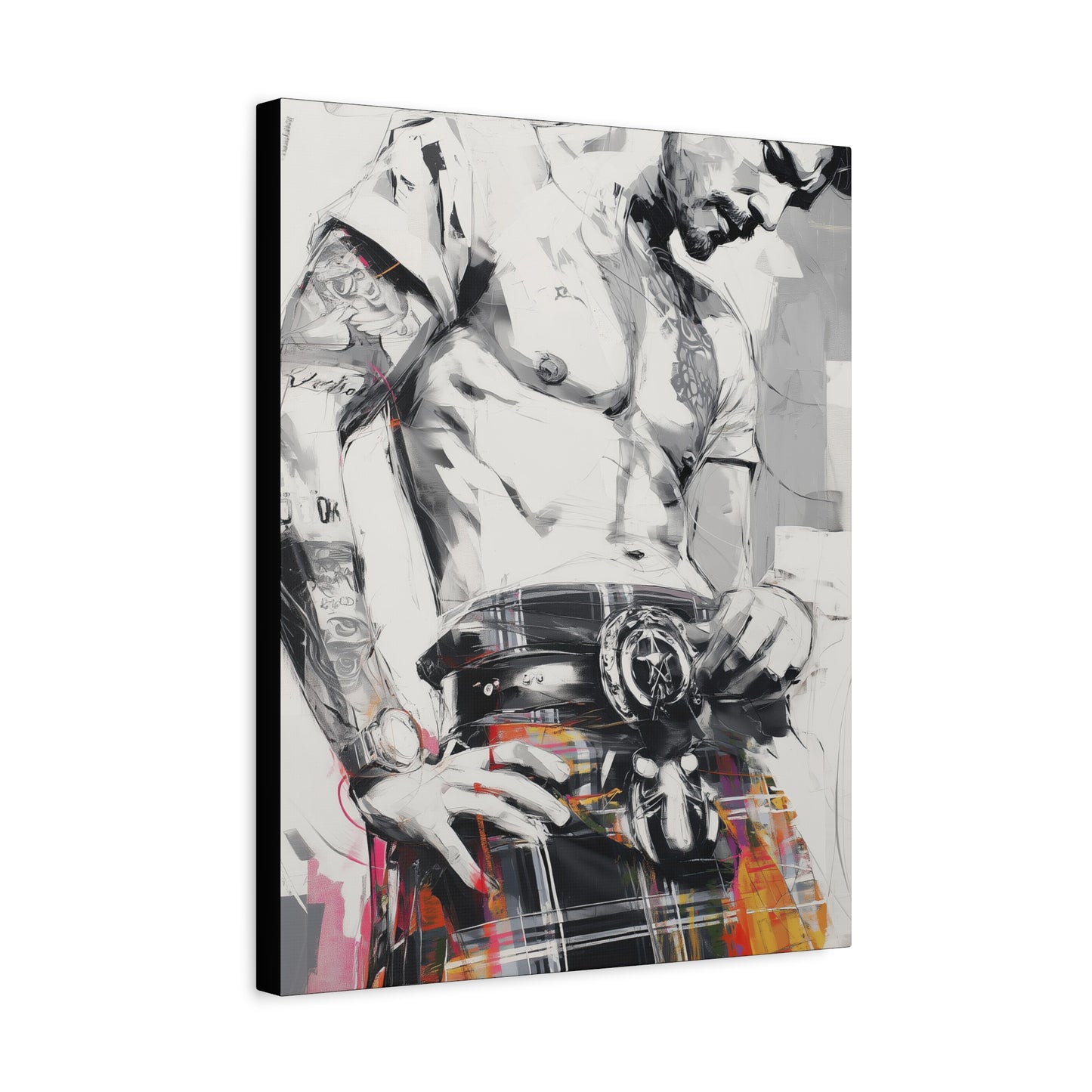 Gallery Wrapped Canvas, Kilts and Carnage Art Canvas, Erotic Pinup Art Canvas – Callum