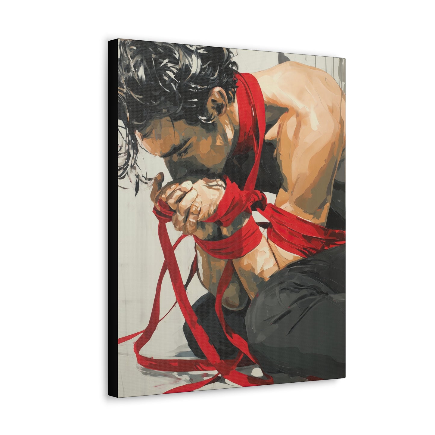 Gallery Wrapped Canvas, Ropes and Reverence Art Canvas, Erotic Shibari Art Canvas – Theo