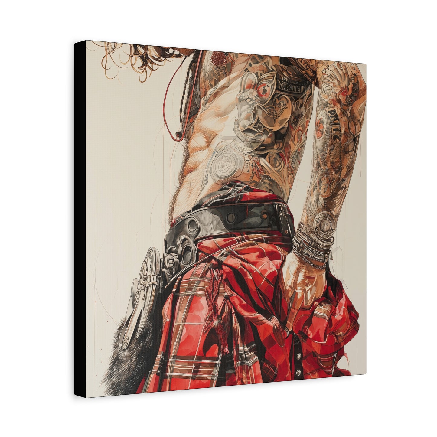Gallery Wrapped Canvas, Kilts and Carnage Art Canvas, Erotic Pinup Art Canvas – Ronan