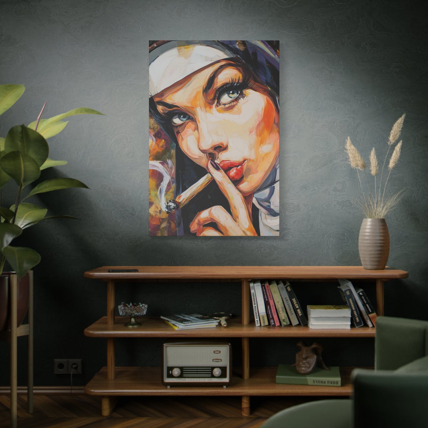 Gallery Wrapped Canvas, Habits and Heresy Art Canvas, Naughty Nuns Art Canvas – Sister Celestine