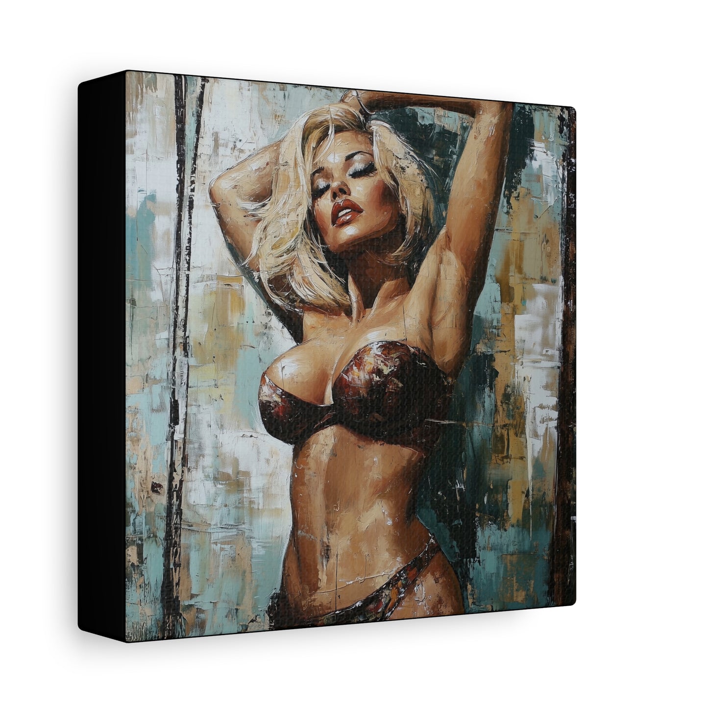 Gallery Wrapped Canvas, Guilt and Grit Adult Art Canvas, Erotic Pinup Art Canvas – Allegra