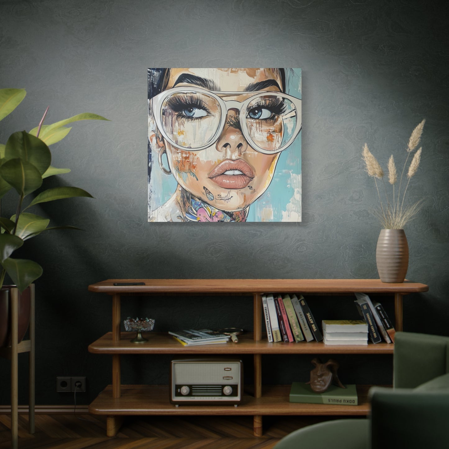 Canvas Gallery Wrap, Ladies in Lenses Wall Art, Abstract Femme Girl Art - Sabine