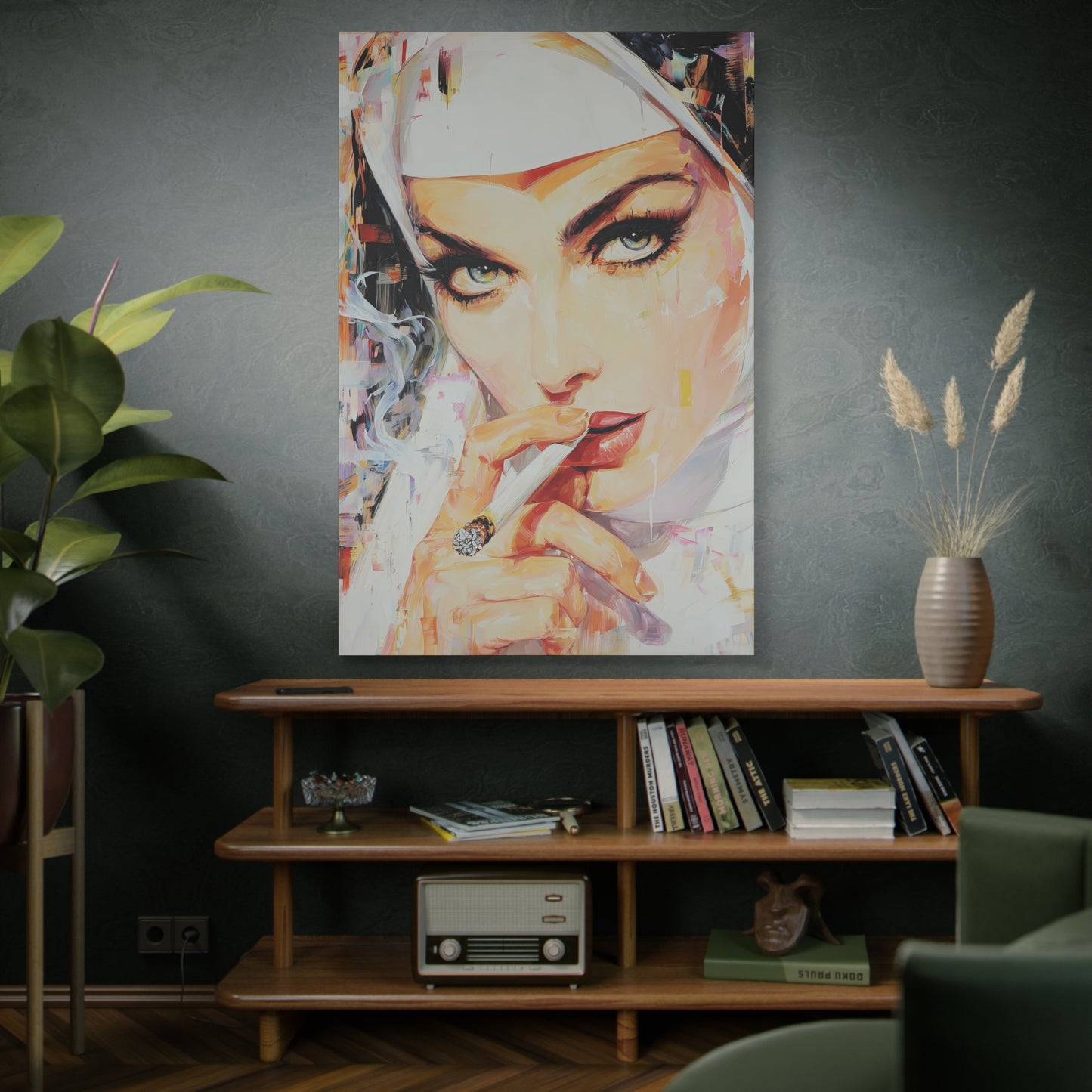 Gallery Wrapped Canvas, Habits and Heresy Art Canvas, Naughty Nuns Art Canvas – Sister Carmela