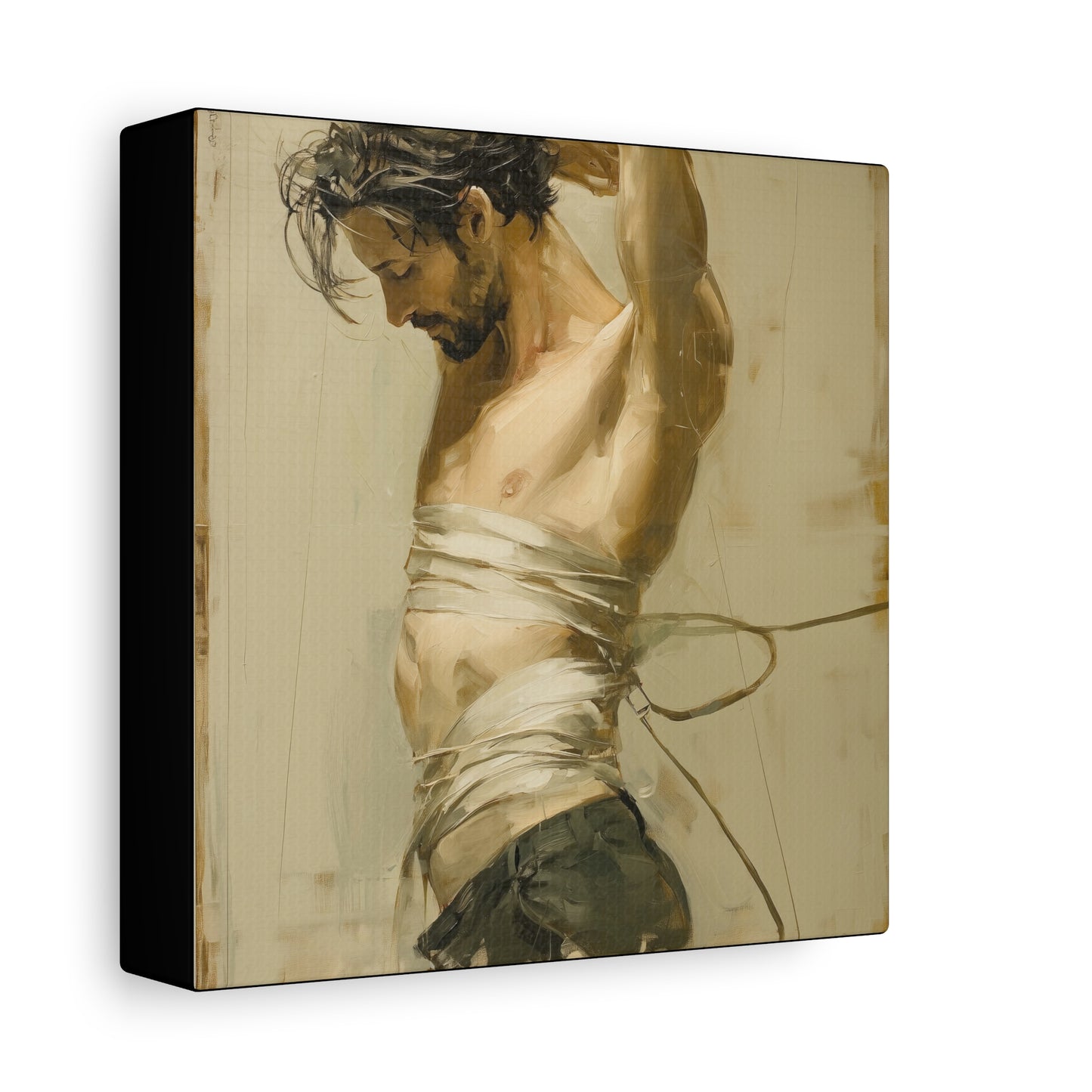 Gallery Wrapped Canvas, Ropes and Reverence Art Canvas, Erotic Shibari Art Canvas – Dante