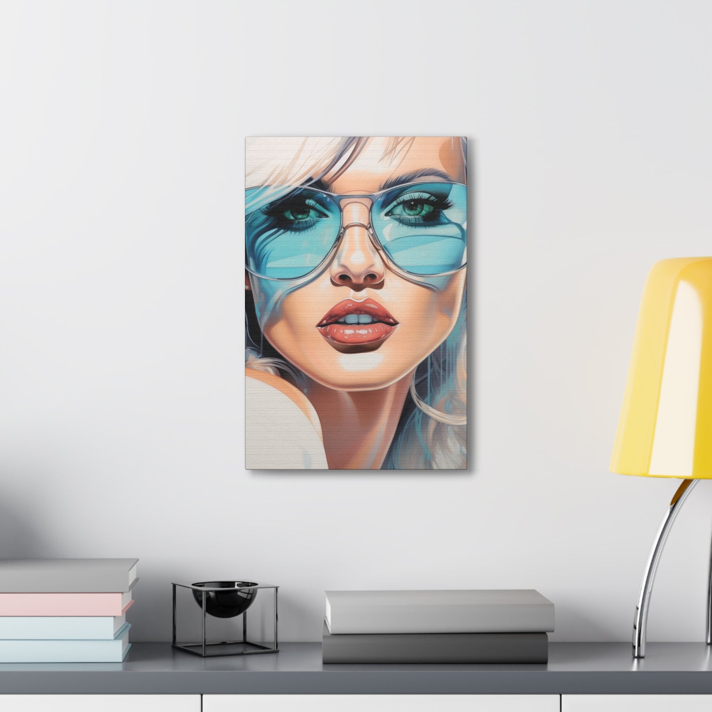 Canvas Gallery Wrapped High-Fashion Wall Art, Stylish Decor, Retro Femme Doll Pop Art – Nova