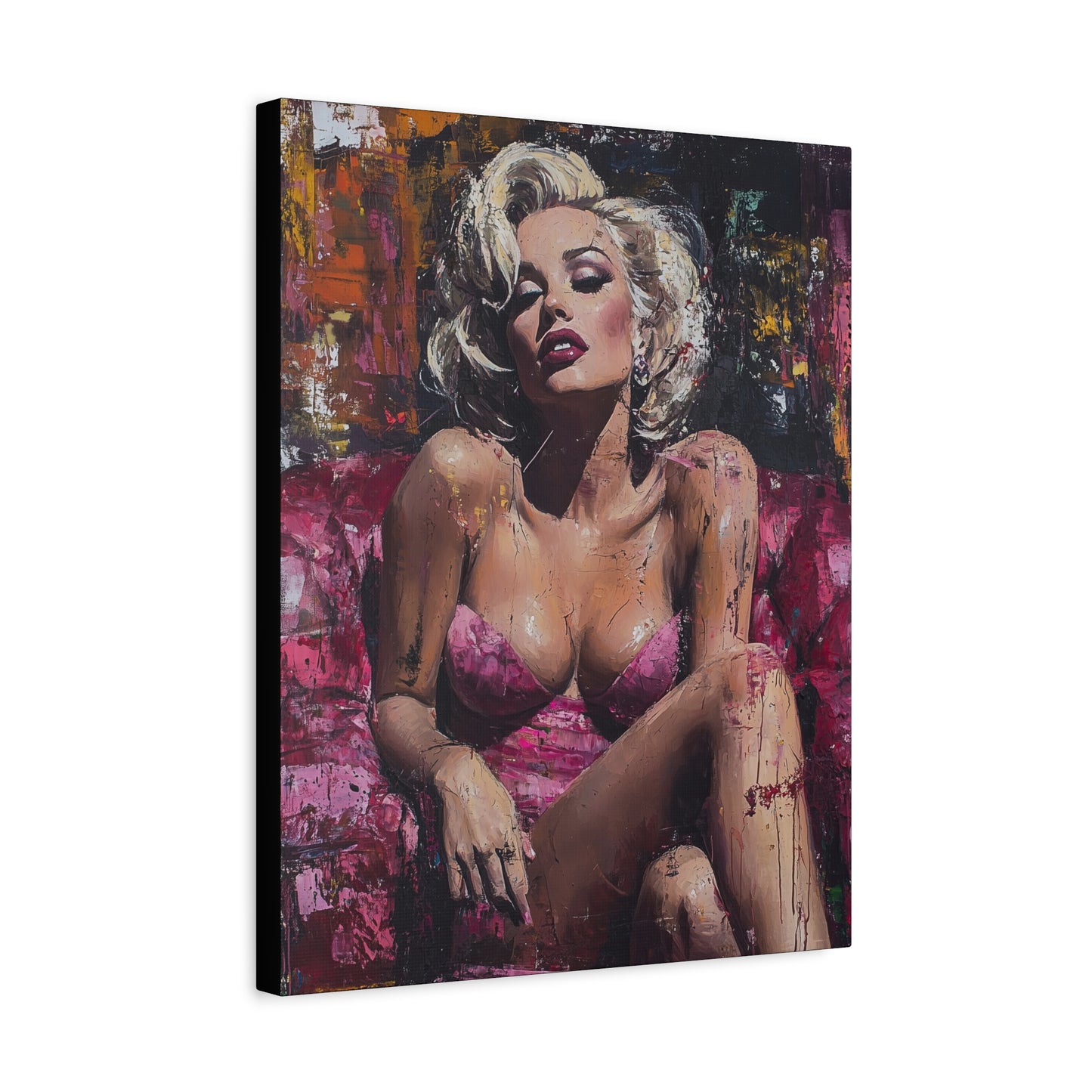 Gallery Wrapped Canvas, Guilt and Grit Art Canvas, Erotic Pinup Art Canvas – Alexis