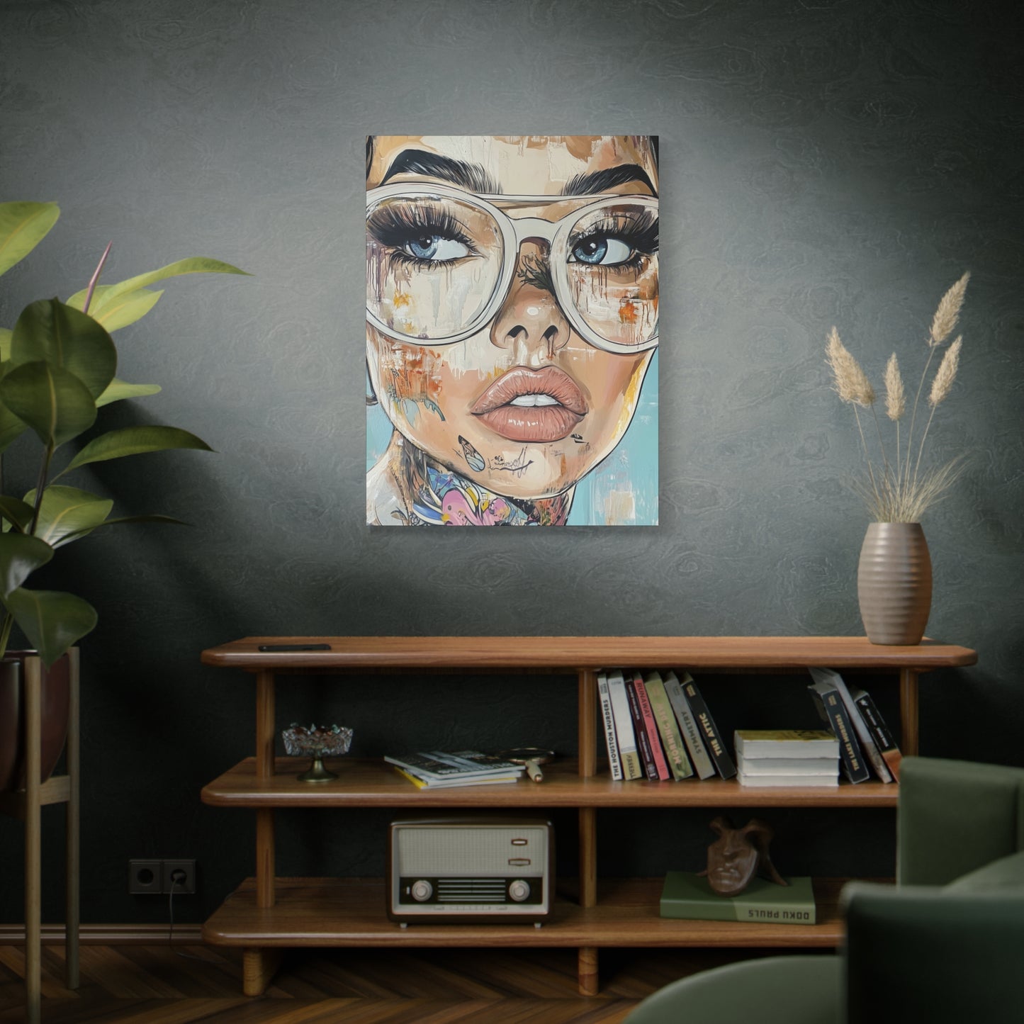 Canvas Gallery Wrap, Ladies in Lenses Wall Art, Abstract Femme Girl Art - Sabine