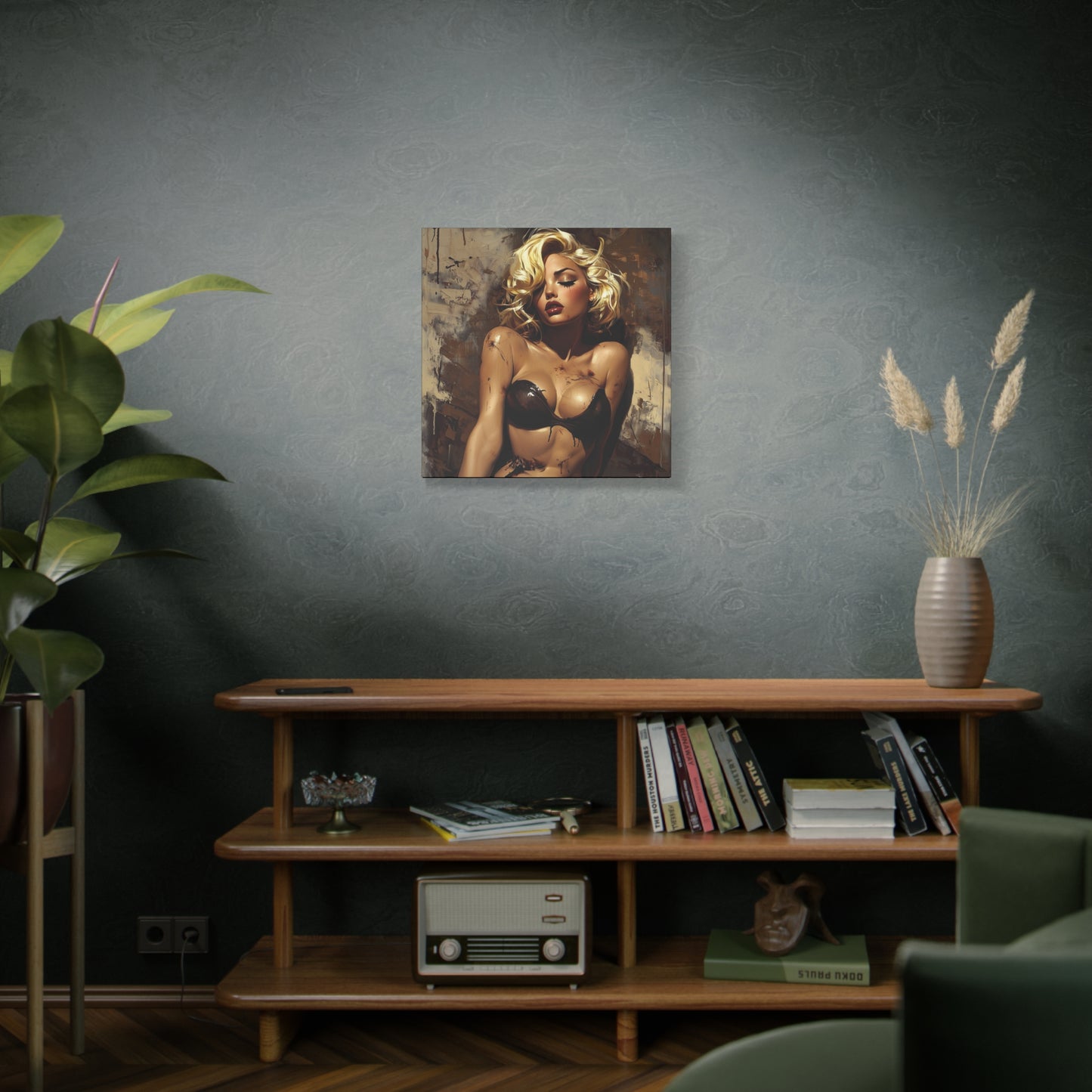 Gallery Wrapped Canvas, Guilt and Grit Adult Art Canvas, Erotic Pinup Art Canvas – Mira