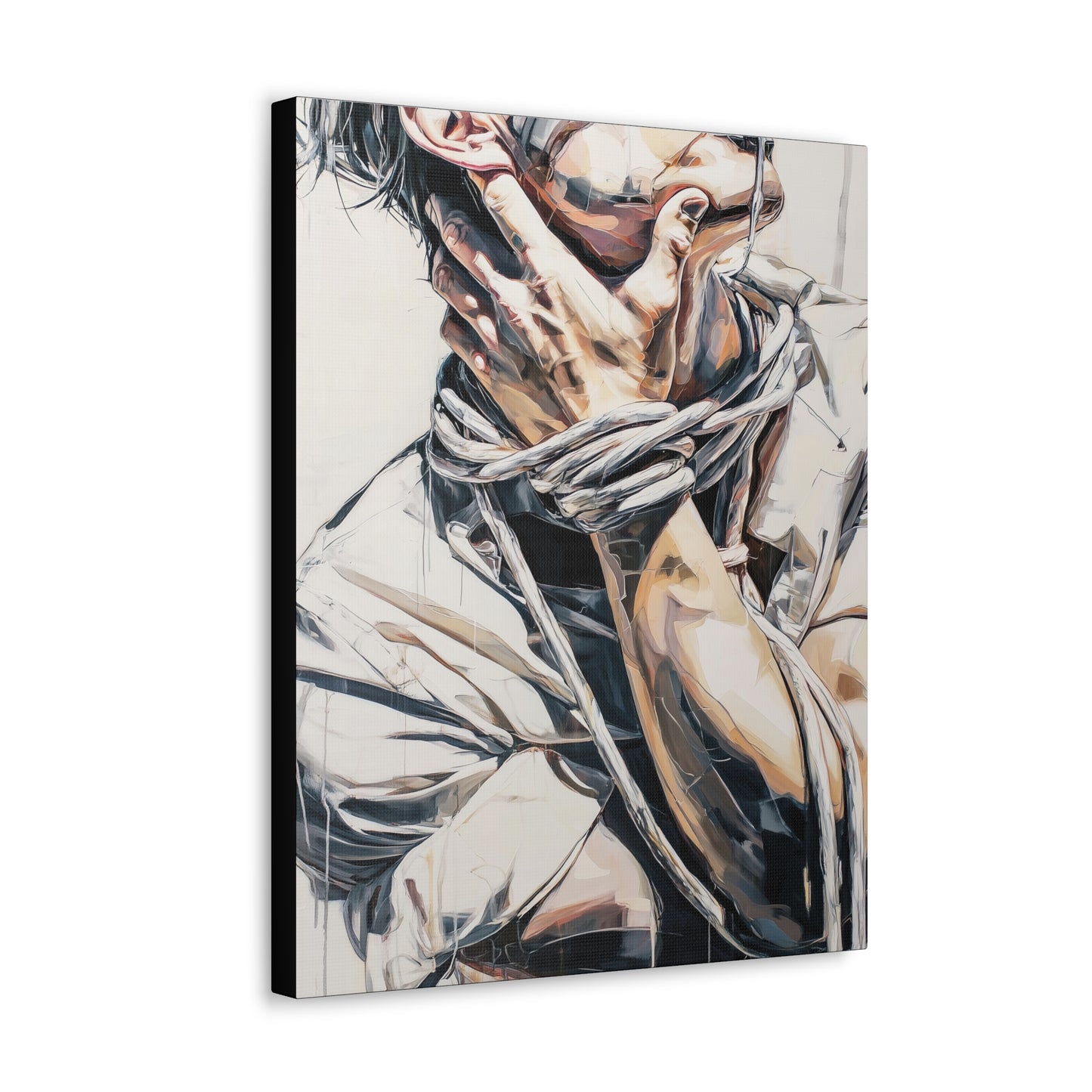 Gallery Wrapped Canvas, Ropes and Reverence Art Canvas, Erotic Shibari Art Canvas – Gary