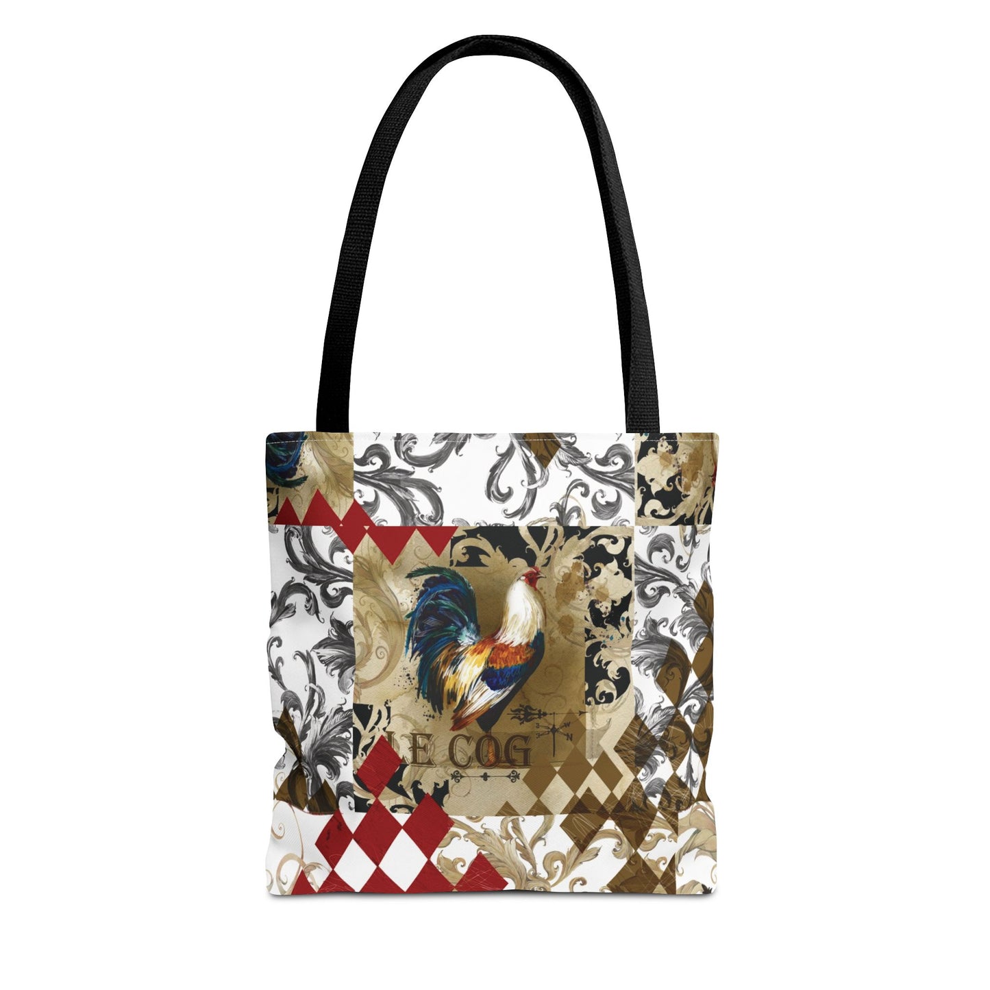 Parisian Rooster Tote Bag, Utility Tote - French Provincial Cock Tote - Fashion Tote - Le Cog - Le Coq