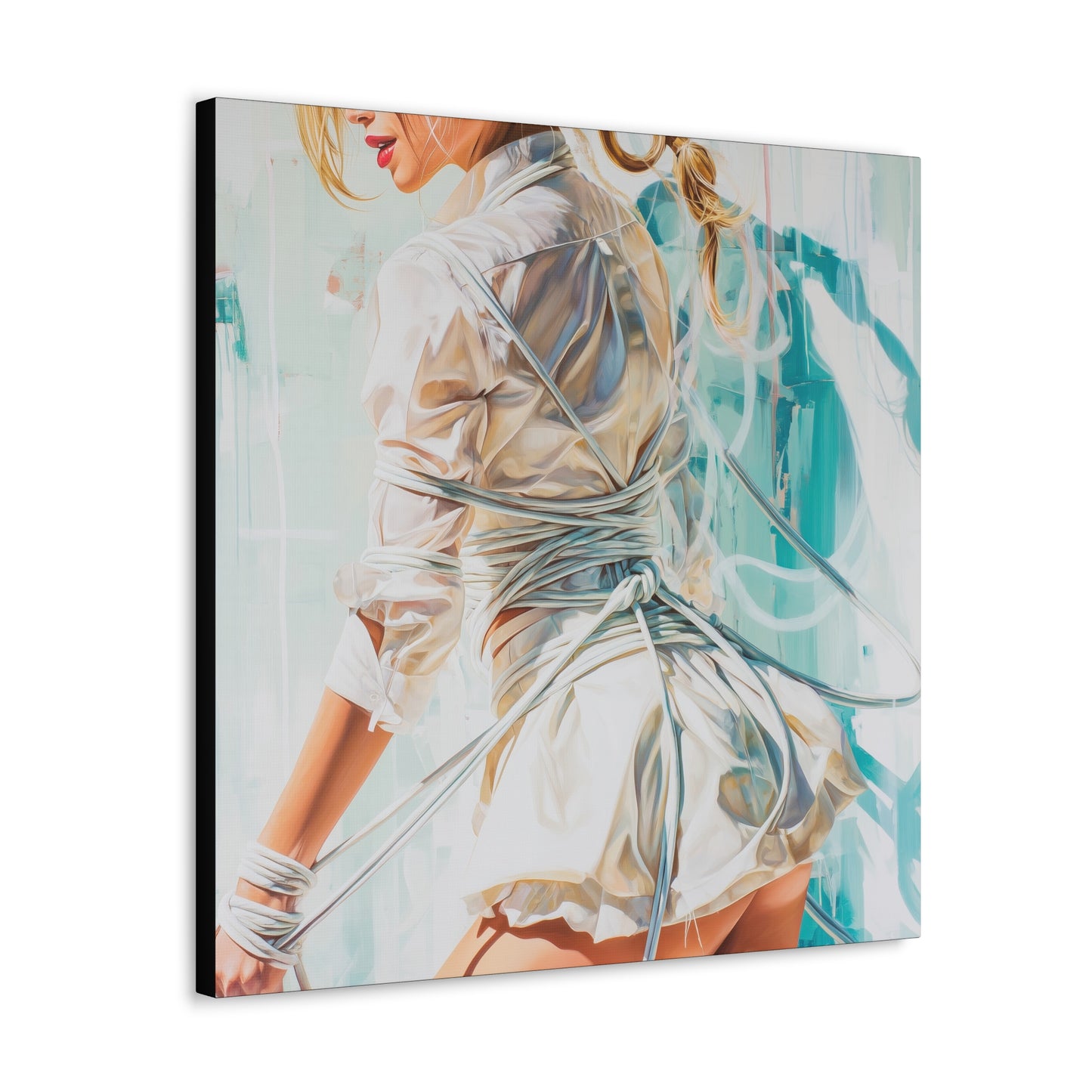 Gallery Wrapped Canvas, Ropes and Reverence Art Canvas, Erotic Shibari Art Canvas – Hannah