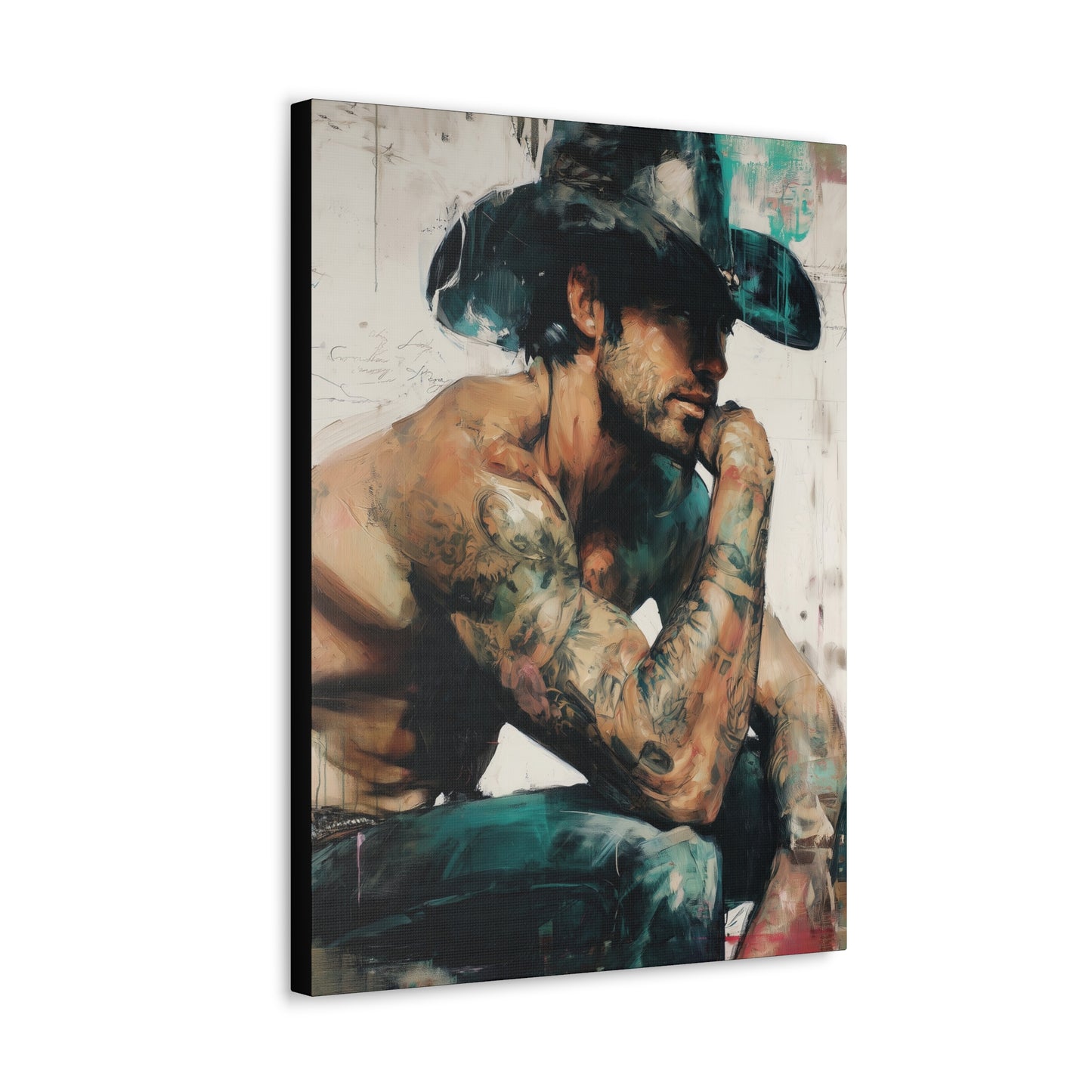 Gallery Wrapped Canvas, Wranglers and Wreckage Art Canvas, Erotic Pinup Art Canvas – Jimmy