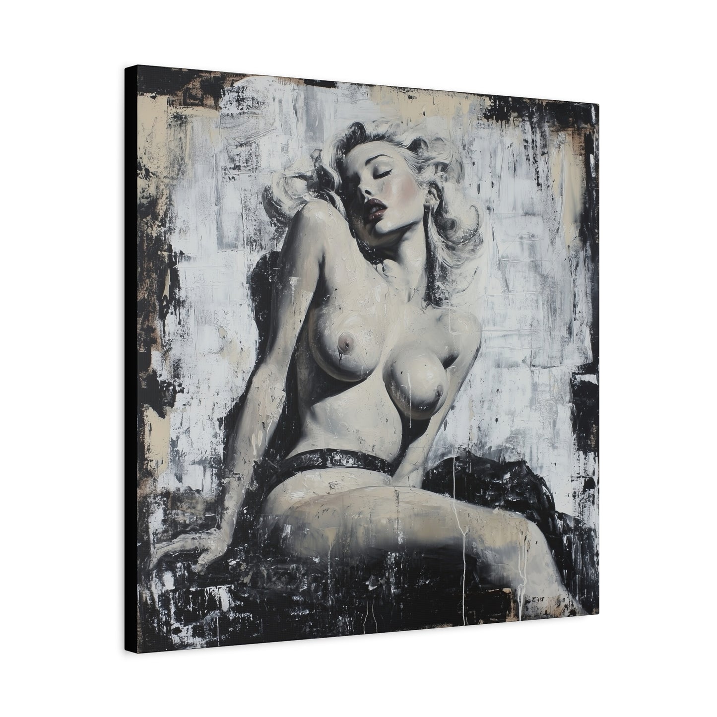 Gallery Wrapped Canvas, Guilt and Grit Adult Art Canvas, Erotic Pinup Art Canvas – Livia