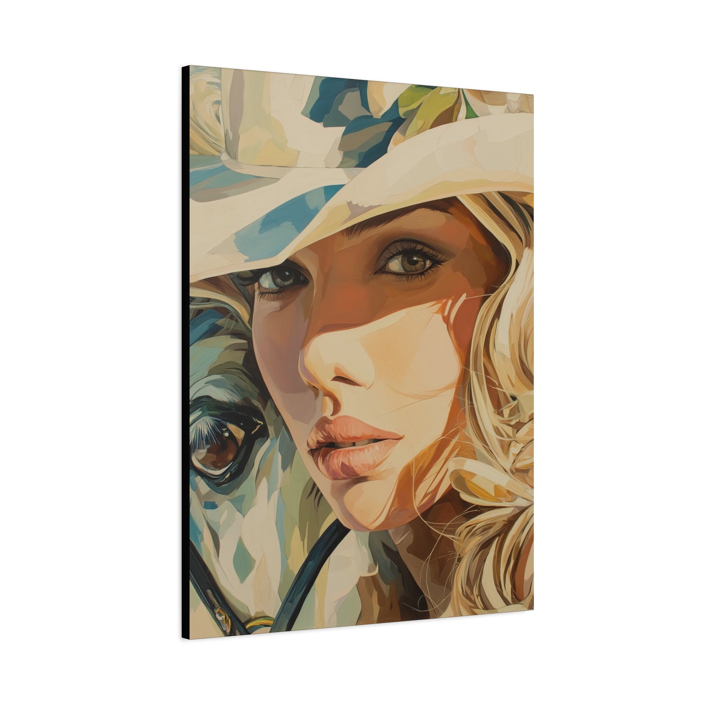 Gallery Wrapped Canvas, Wranglers and Wreckage Art Canvas, Erotic Pinup Art Canvas – Belle