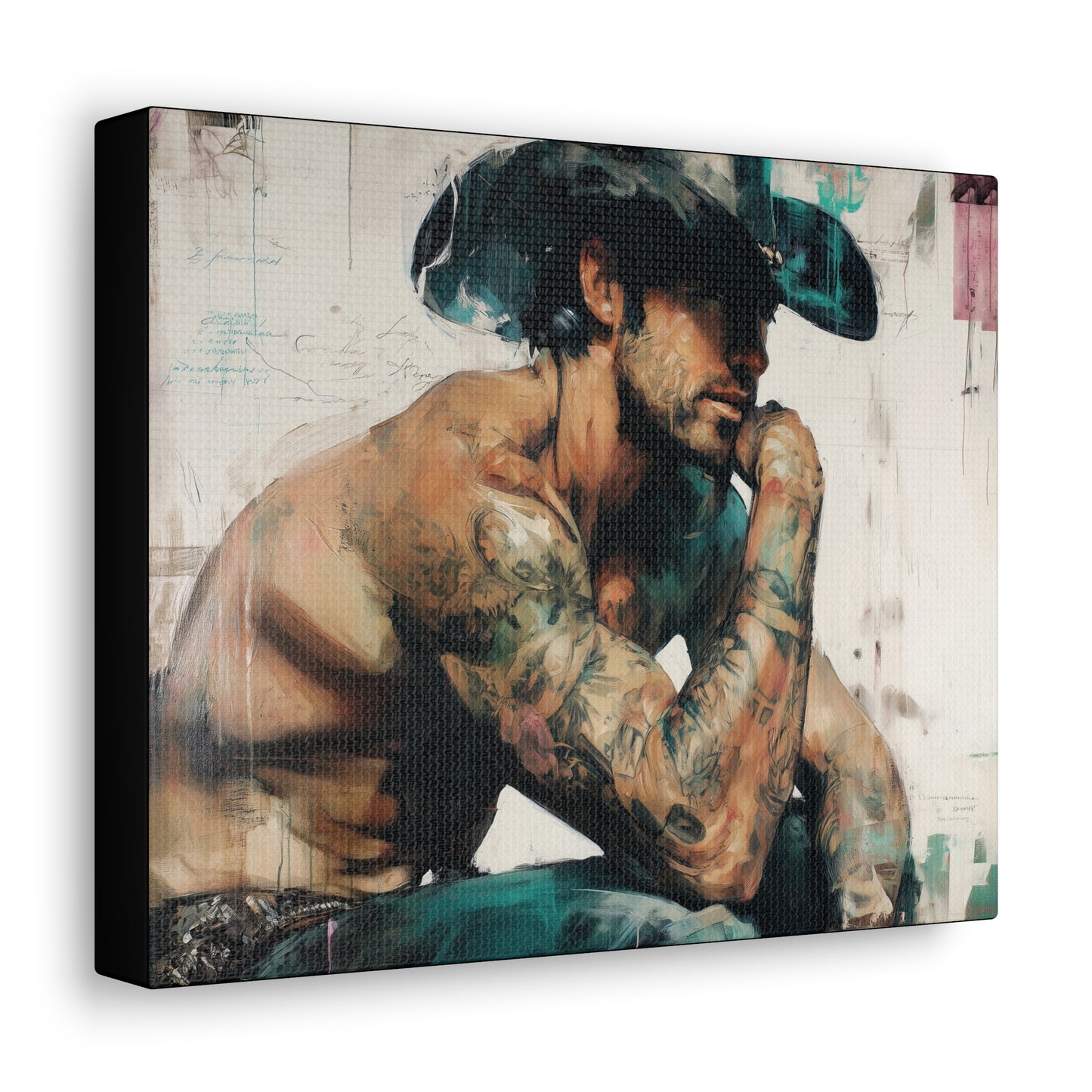 Gallery Wrapped Canvas, Wranglers and Wreckage Art Canvas, Erotic Pinup Art Canvas – Jimmy