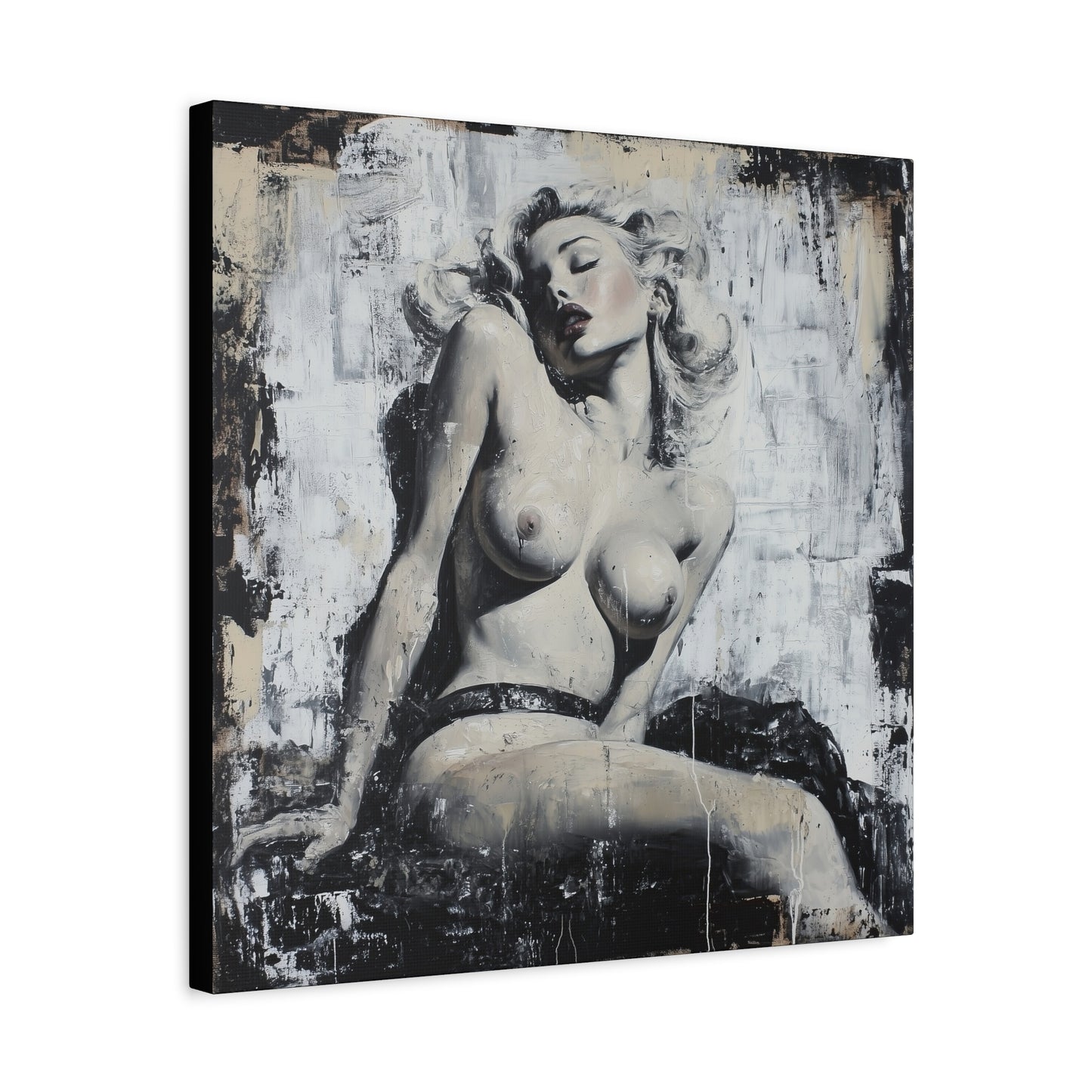 Gallery Wrapped Canvas, Guilt and Grit Adult Art Canvas, Erotic Pinup Art Canvas – Livia
