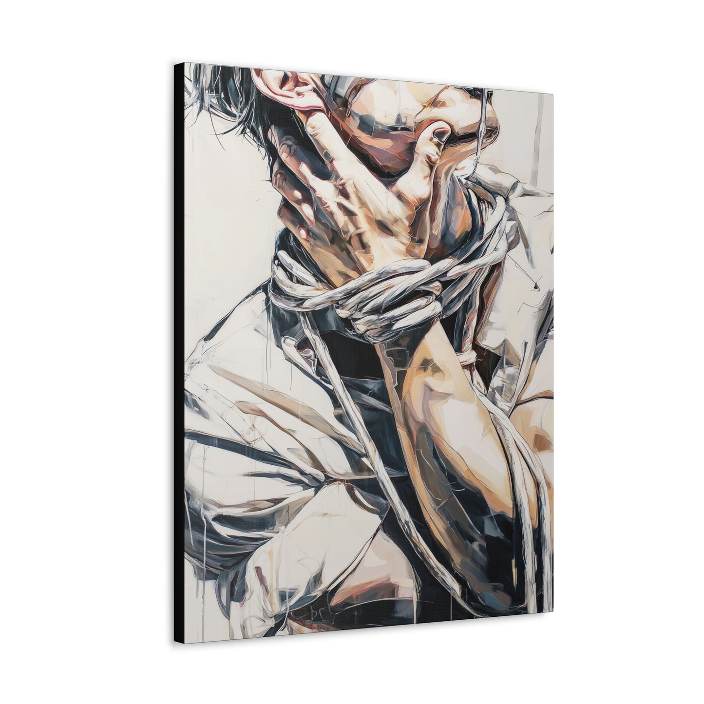 Gallery Wrapped Canvas, Ropes and Reverence Art Canvas, Erotic Shibari Art Canvas – Gary