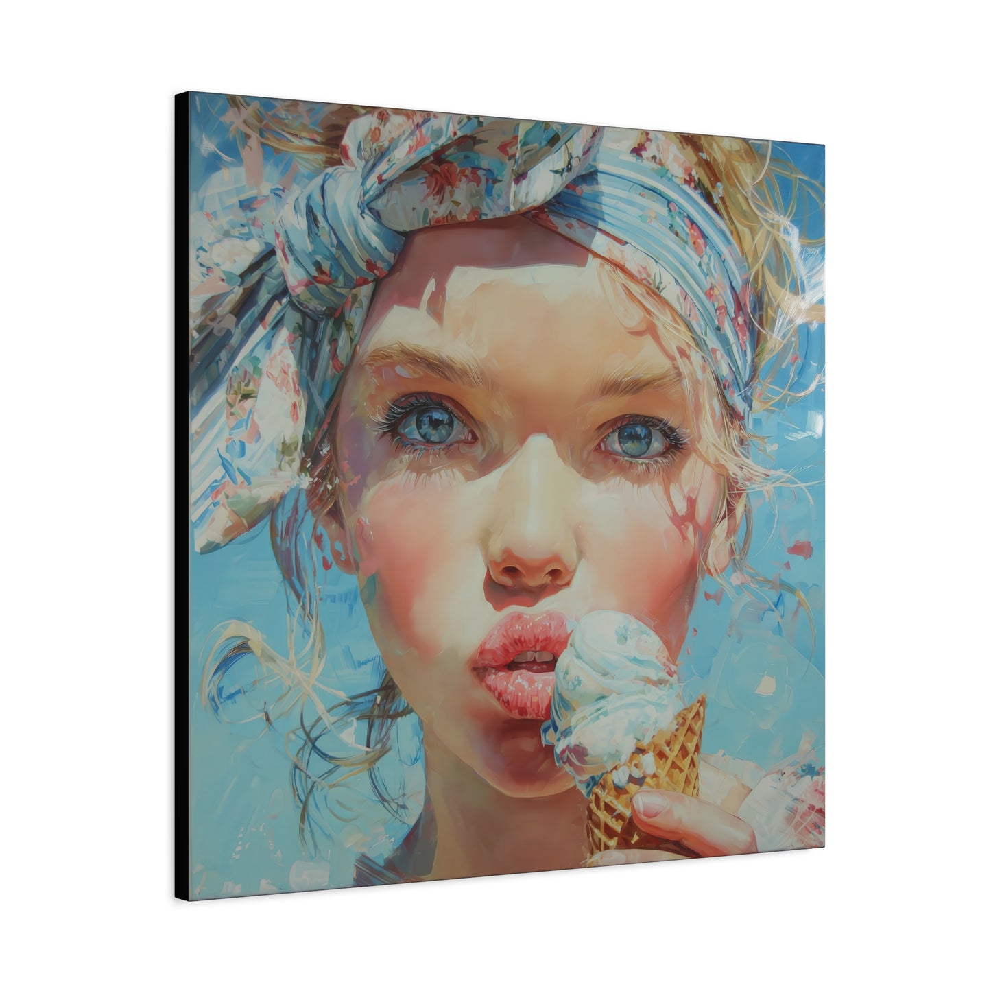 Gallery Wrapped Canvas, Sweet Summer Nostalgia, Sugar and Spice Art Canvas, Ice Cream Dreams Art – Honey