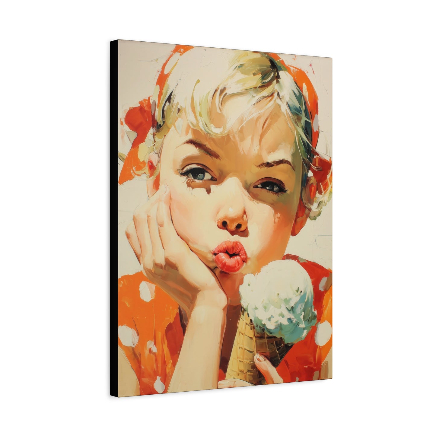 Gallery Wrapped Canvas, Sweet Summer Nostalgia, Sugar and Spice Art Canvas, Ice Cream Dreams Art – June