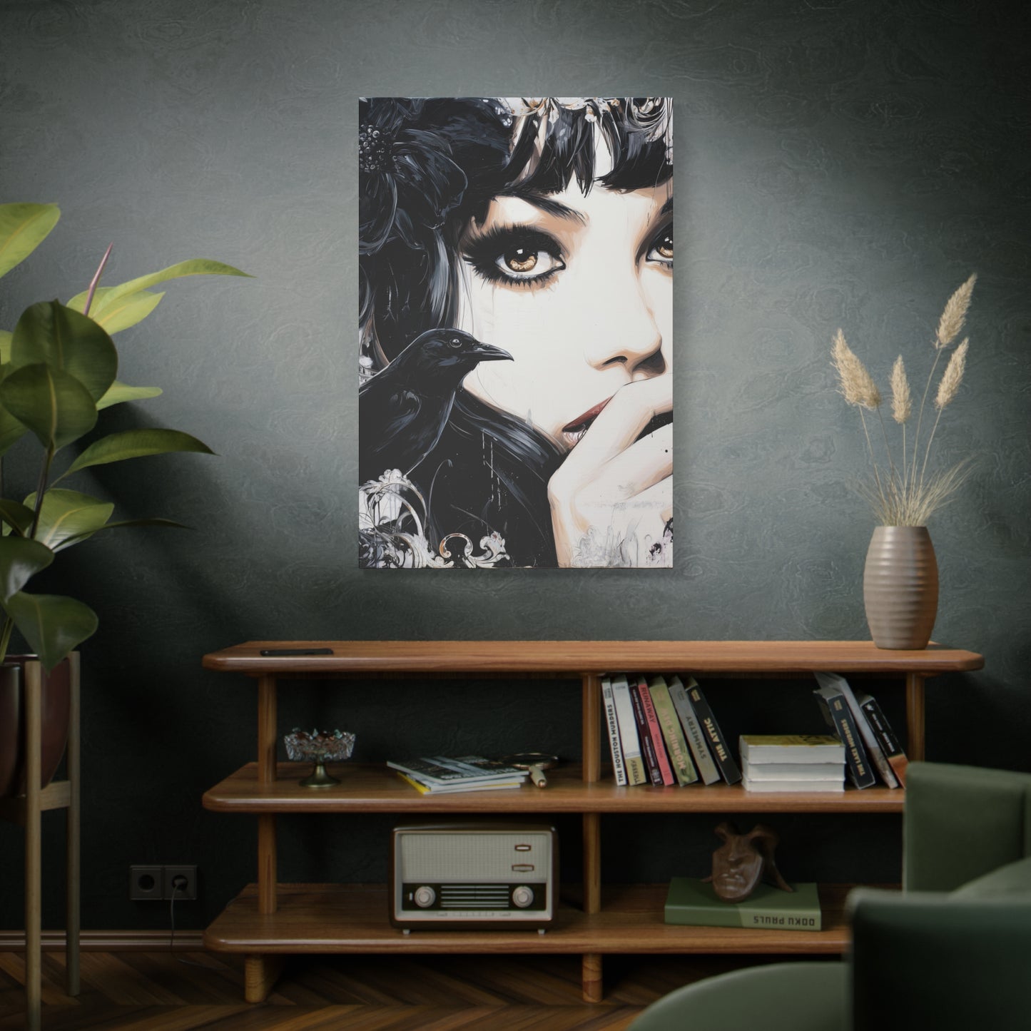 Gallery Wrapped Canvas, Myth and Bones Gothic Art Canvas, Dark Muse Canvas - Sable