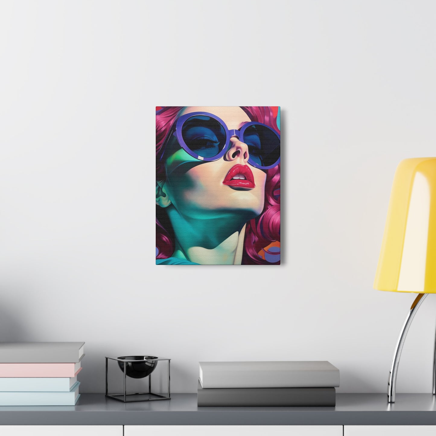 Canvas Gallery Wrapped High-Fashion Wall Art, Stylish Decor, Retro Femme Doll Pop Art – Electra