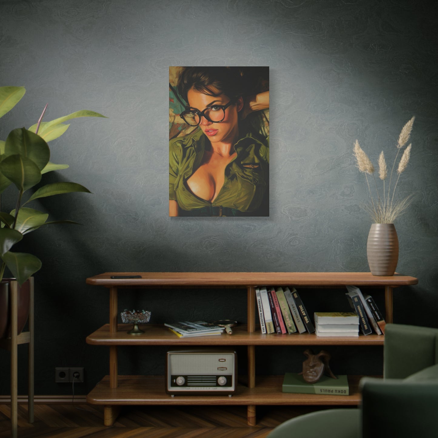 Gallery Wrapped Canvas, Liberty and Lace Art Canvas, Erotic Pinup Art Canvas – Darla