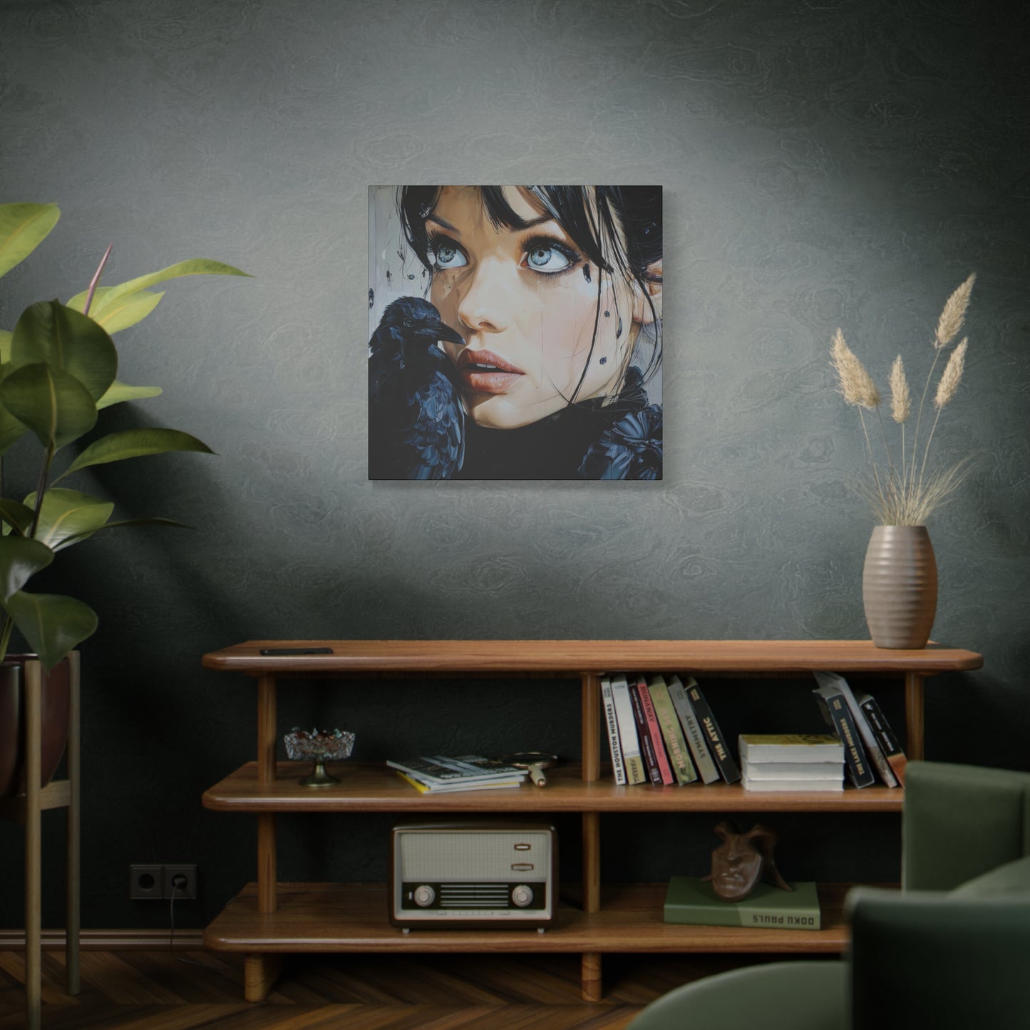 Gallery Wrapped Canvas, Myth and Bones Gothic Art Canvas, Dark Muse Canvas - Azula