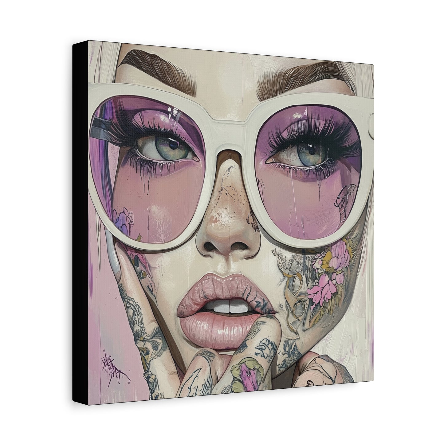 Canvas Gallery Wrap, Ladies in Lenses Wall Art, Abstract Femme Girl Art - Heather