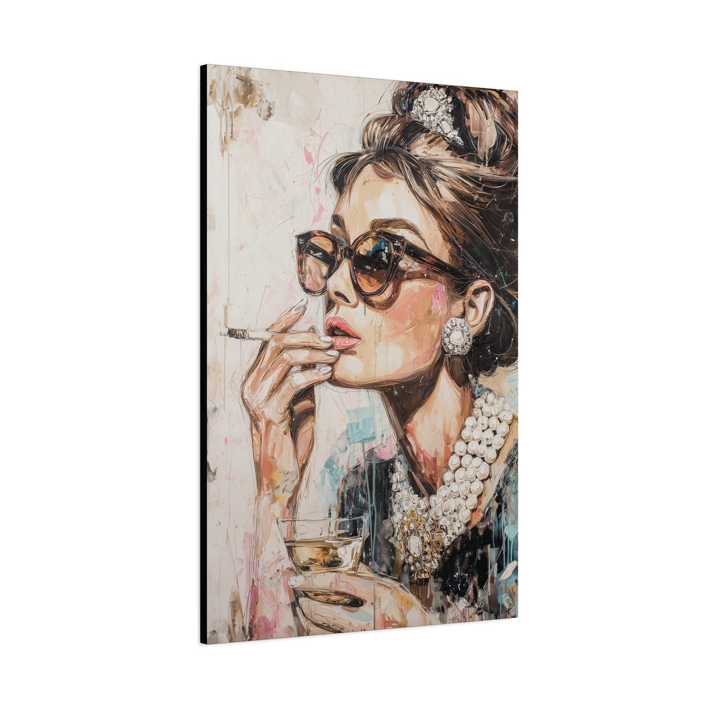Gallery Wrapped Canvas, The Diva Project Art Canvas, Pinup Art Canvas – Audrey Hepburn - TWO