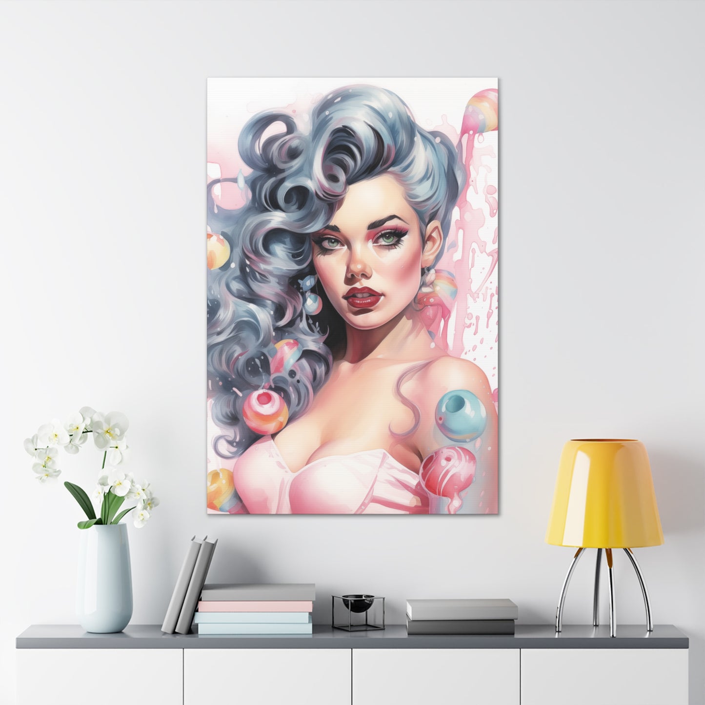Canvas Wall Art, Gallery Wrapped Pop Art, Femme Doll Wall Art – Lux
