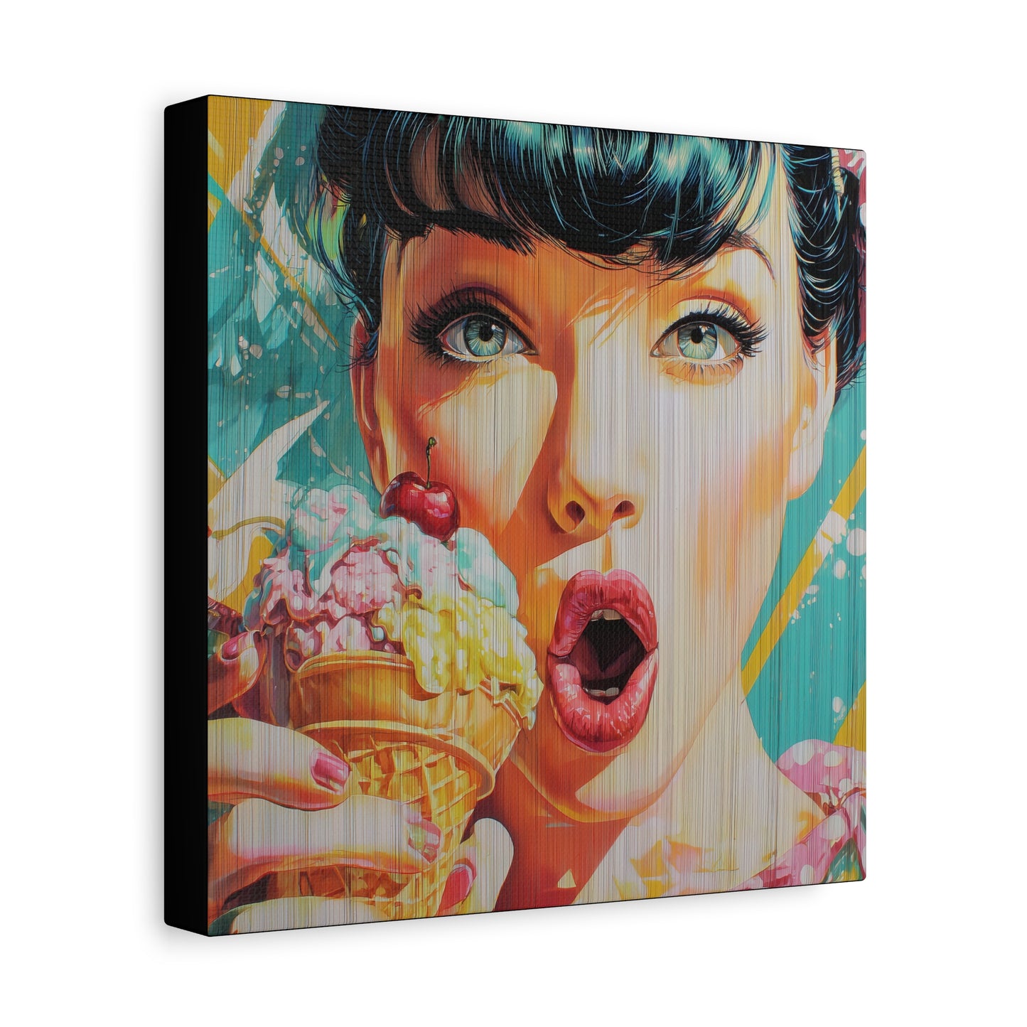 Gallery Wrapped Canvas, Sweet Summer Nostalgia, Sugar and Spice Art Canvas, Ice Cream Dreams Art – Penny