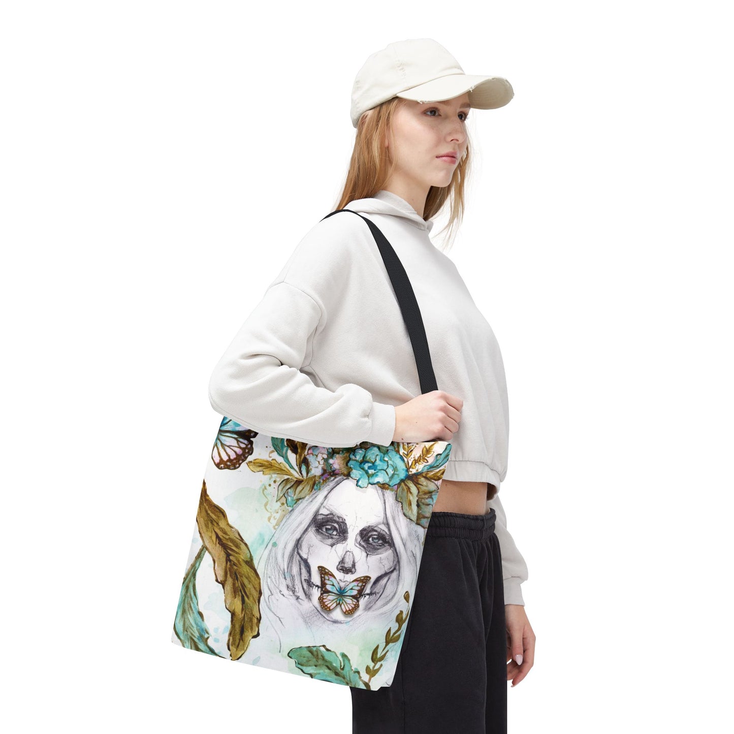La Catrina Calavera Tote Bag, Utility Tote - Dia de los Muertos Tote - Day of the Dead