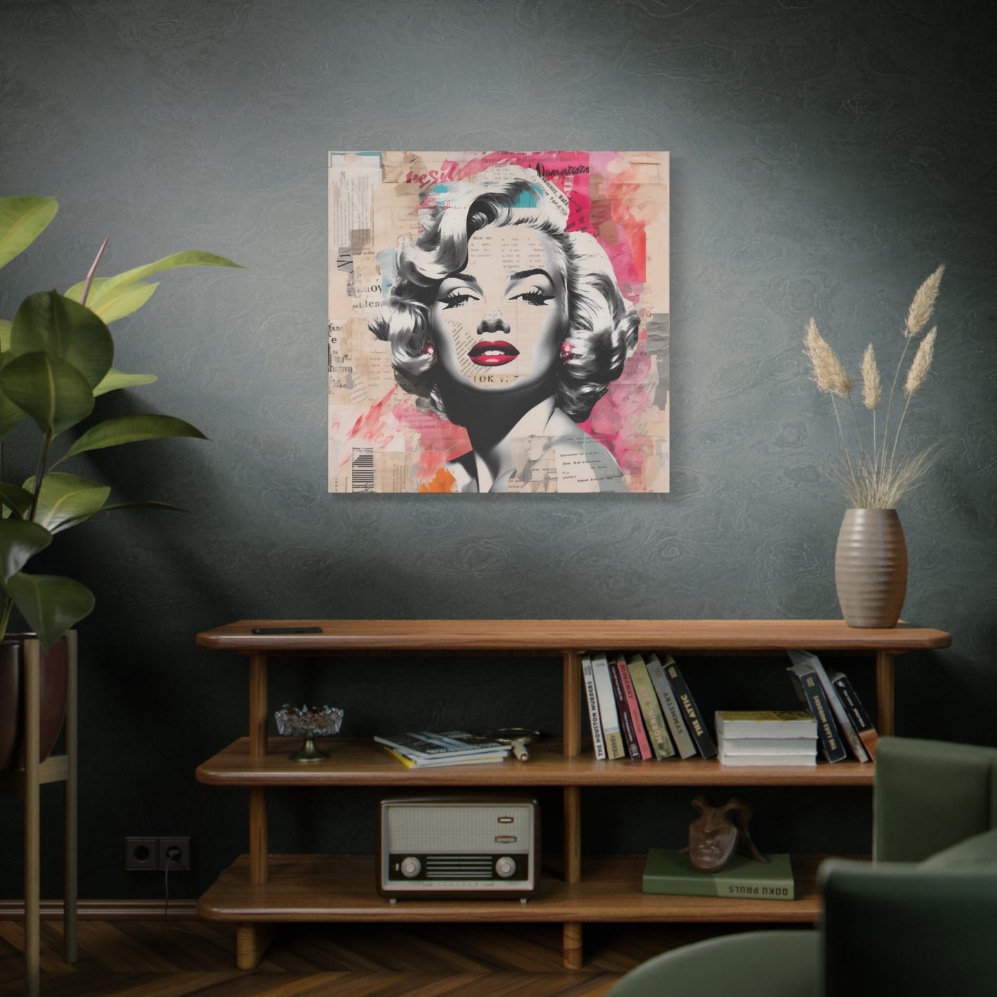 Canvas Wall Art, Gallery Wrapped Pop Art, Celebrity Wall Art – Marilyn Monroe - Newsprint