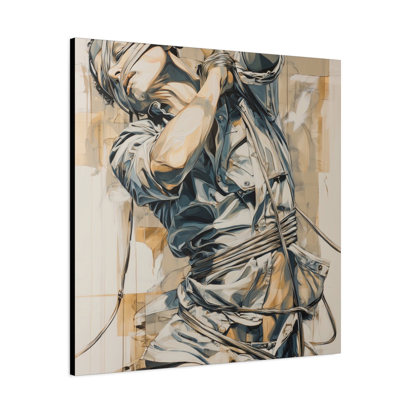 Gallery Wrapped Canvas, Ropes and Reverence Art Canvas, Erotic Shibari Art Canvas – Kai