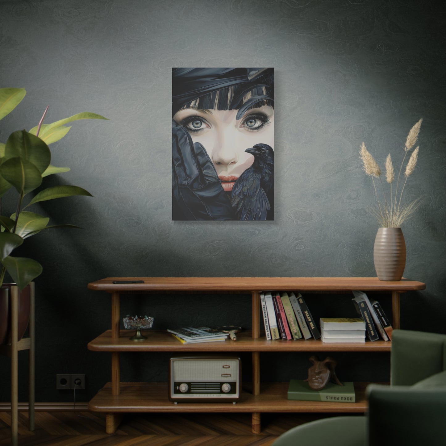 Gallery Wrapped Canvas, Myth and Bones Gothic Art Canvas, Dark Muse Canvas - Mireille