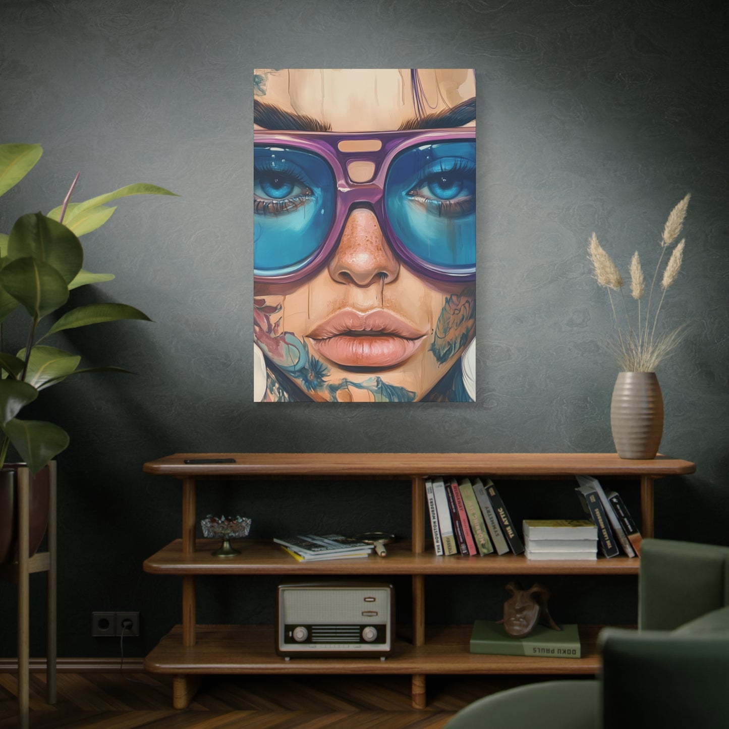 Canvas Gallery Wrap, Ladies in Lenses Wall Art, Abstract Femme Girl Art - Jane