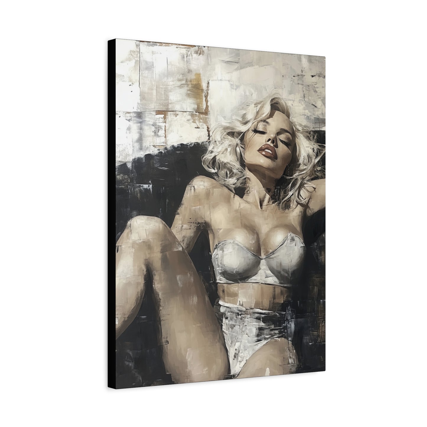 Gallery Wrapped Canvas, Guilt and Grit Adult Art Canvas, Erotic Pinup Art Canvas – Lyra