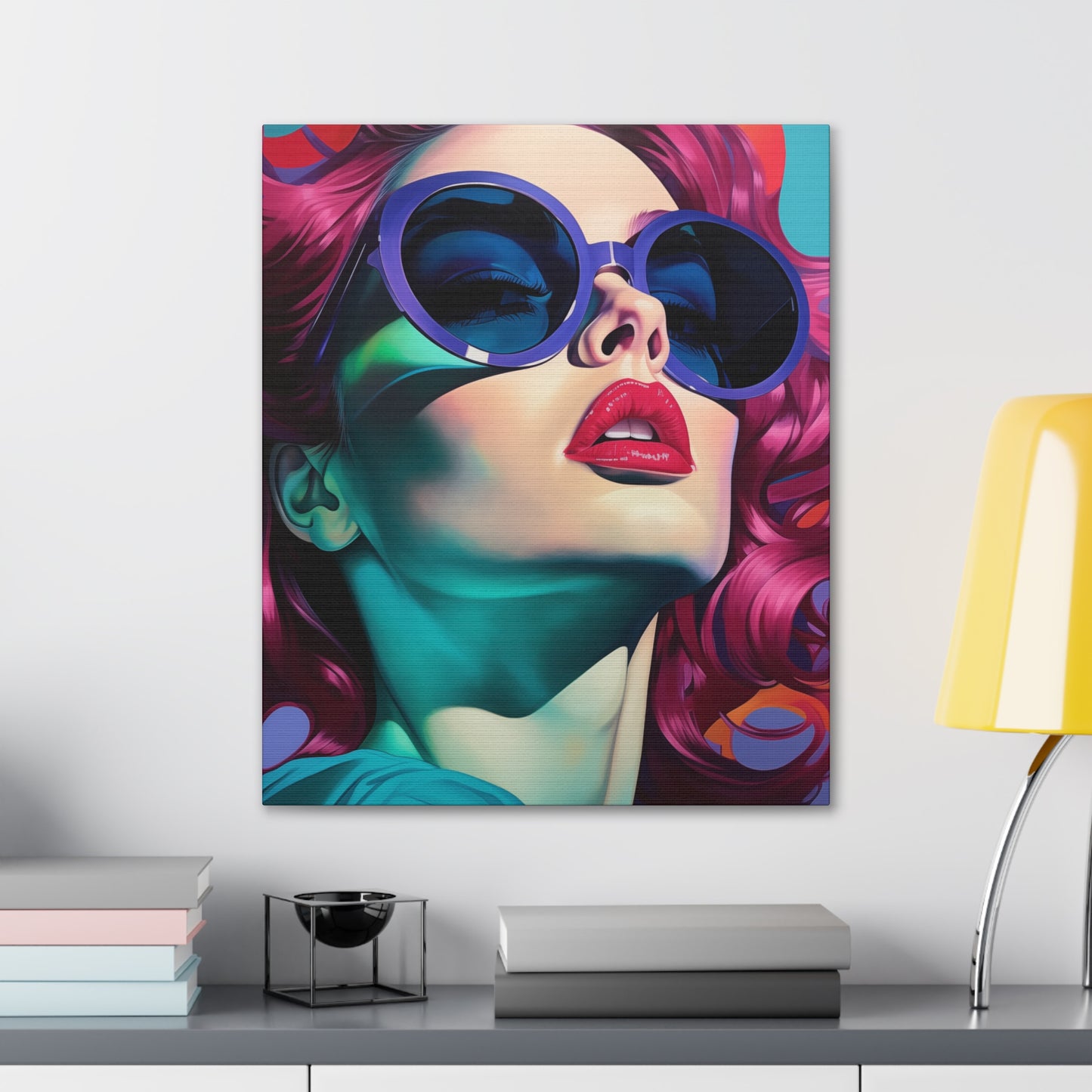 Canvas Gallery Wrapped High-Fashion Wall Art, Stylish Decor, Retro Femme Doll Pop Art – Electra