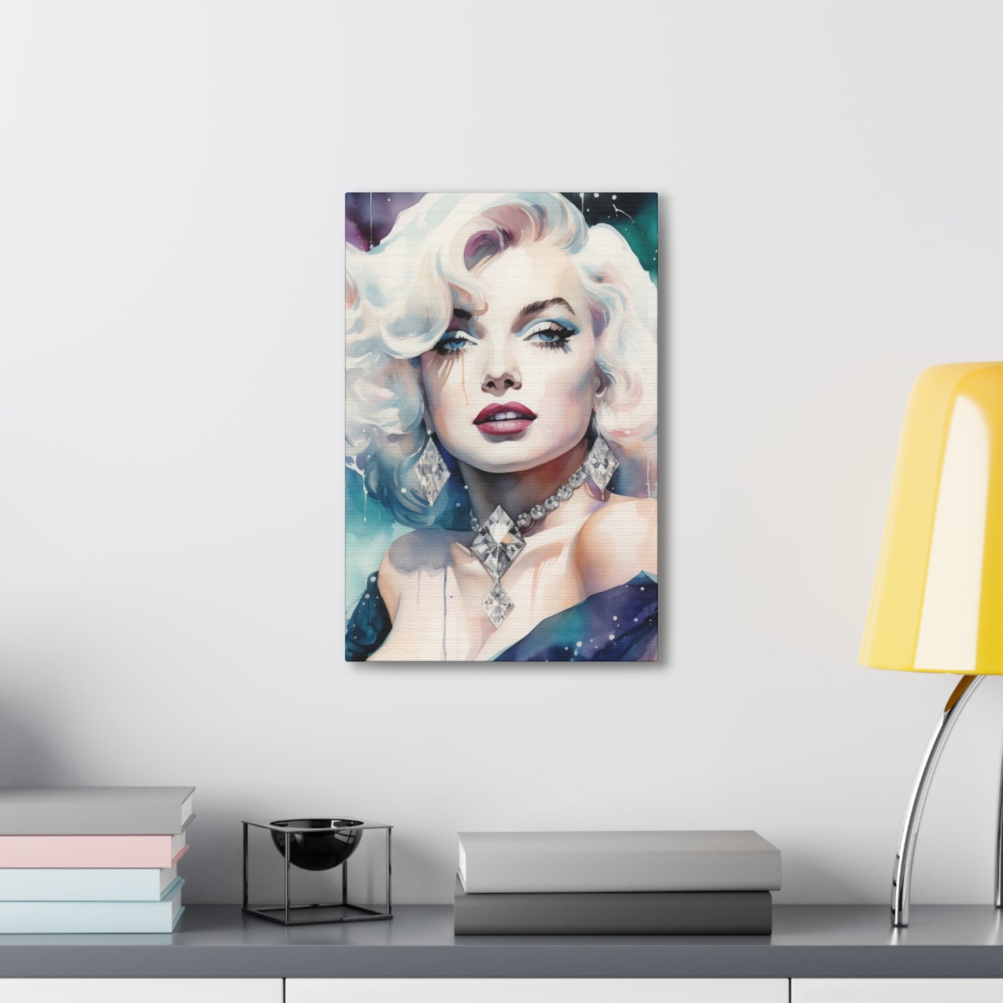 Canvas Wall Art, Gallery Wrapped Pop Art, Celebrity Wall Art – Marilyn Monroe - Diamonds