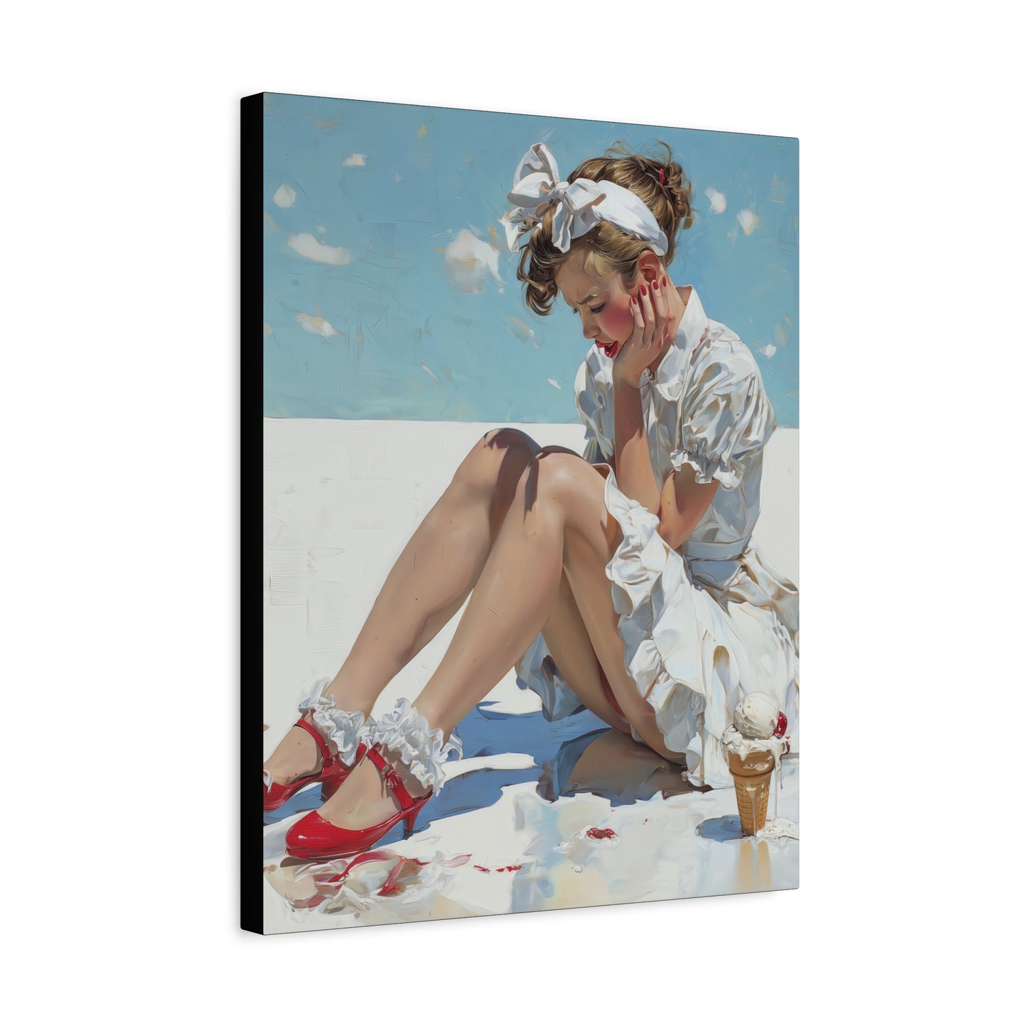 Gallery Wrapped Canvas, Sweet Summer Nostalgia, Sugar and Spice Art Canvas, Ice Cream Dreams Art – Polly