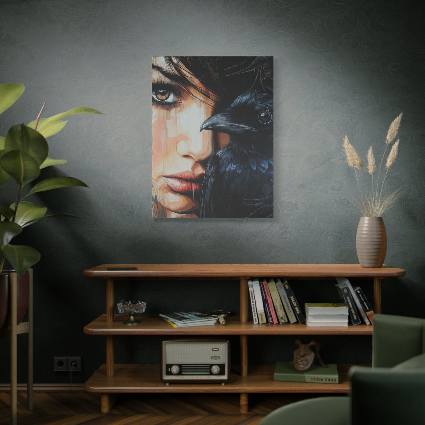 Gallery Wrapped Canvas, Myth and Bones Gothic Art Canvas, Dark Muse Canvas - Solène