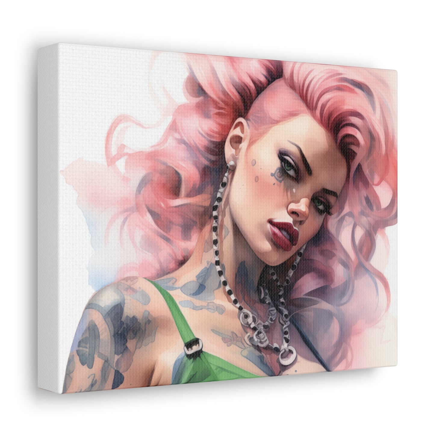 Gallery Wrapped Canvas, Edgy Tattooed Beauty, Urban Pop Art Canvas – Colette