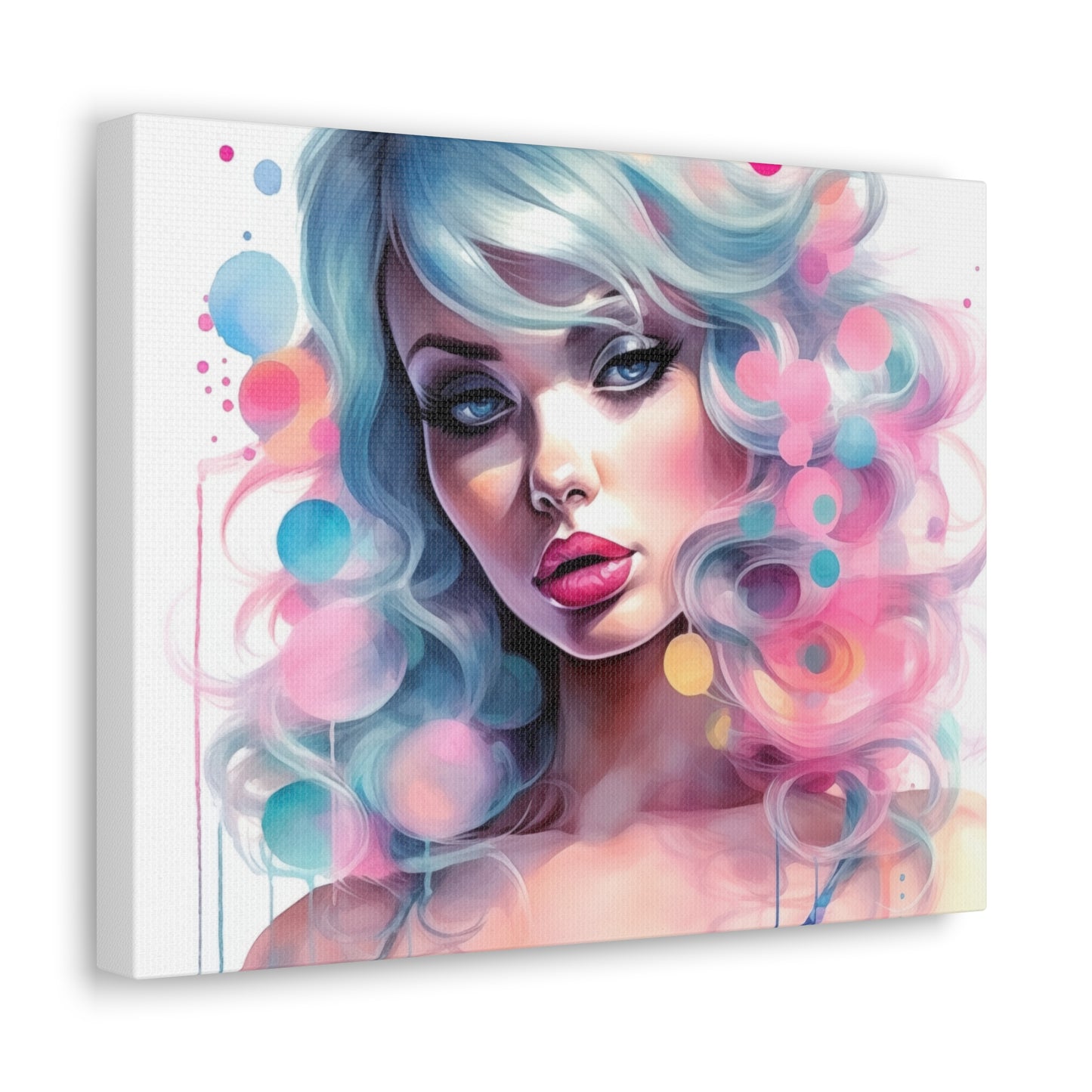 Canvas Gallery Wrapped High-Fashion Wall Art, Stylish Decor, Retro Femme Doll Pop Art – Sylvie