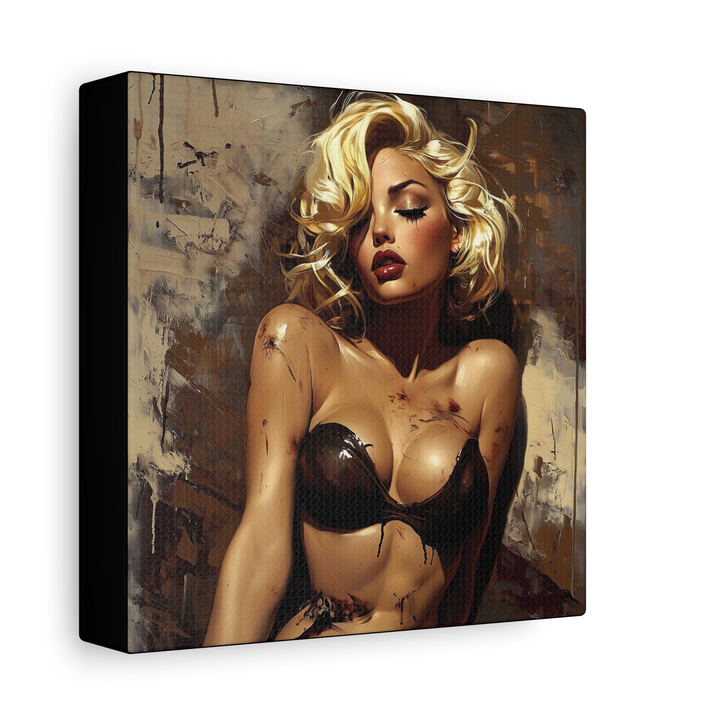 Gallery Wrapped Canvas, Guilt and Grit Adult Art Canvas, Erotic Pinup Art Canvas – Mira